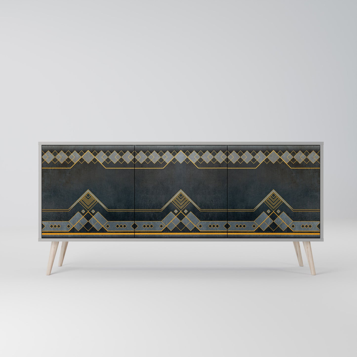 Credenza a 3 ante ROYAL ORDINARINESS in finitura grigia