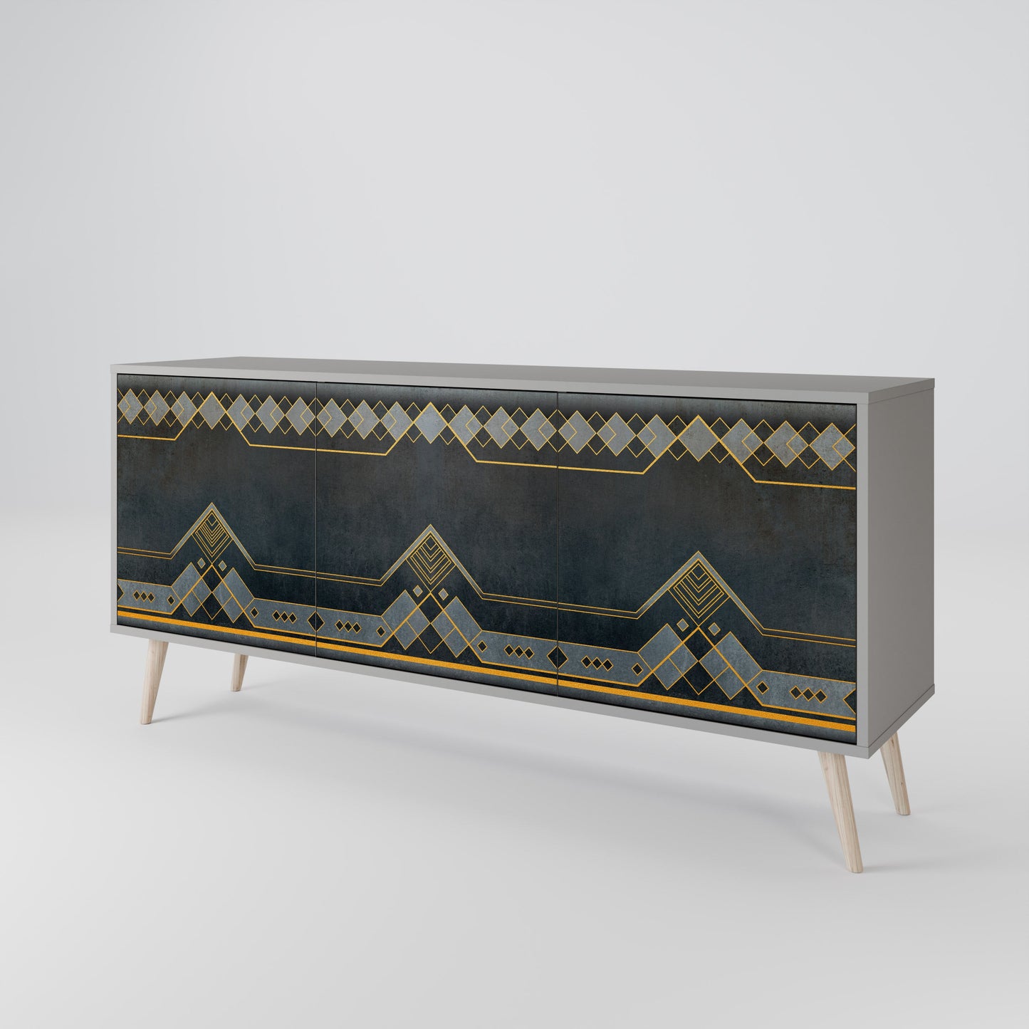 Credenza a 3 ante ROYAL ORDINARINESS in finitura grigia