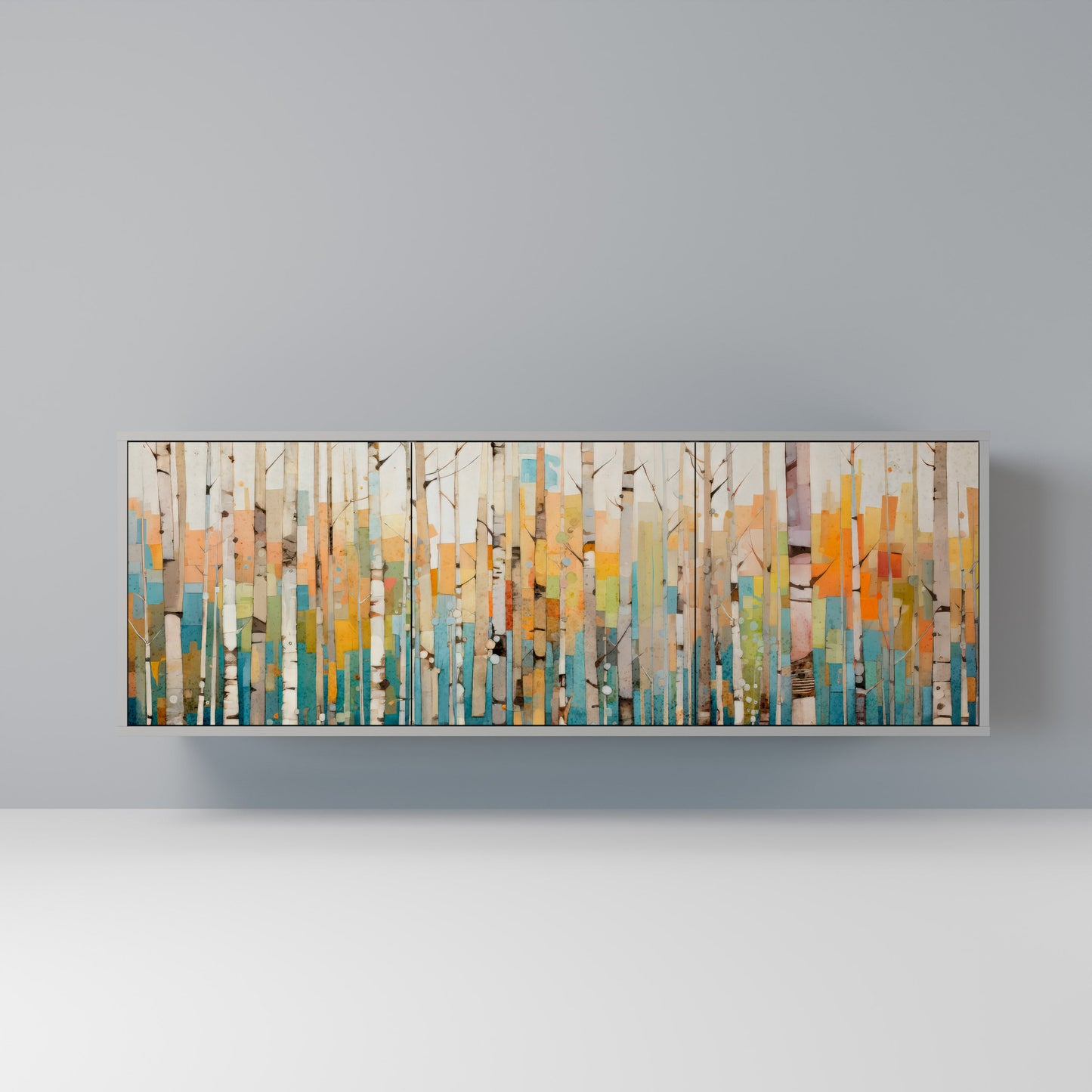 Credenza BIRCH KALEIDOSCOPE a 3 ante in finitura grigia