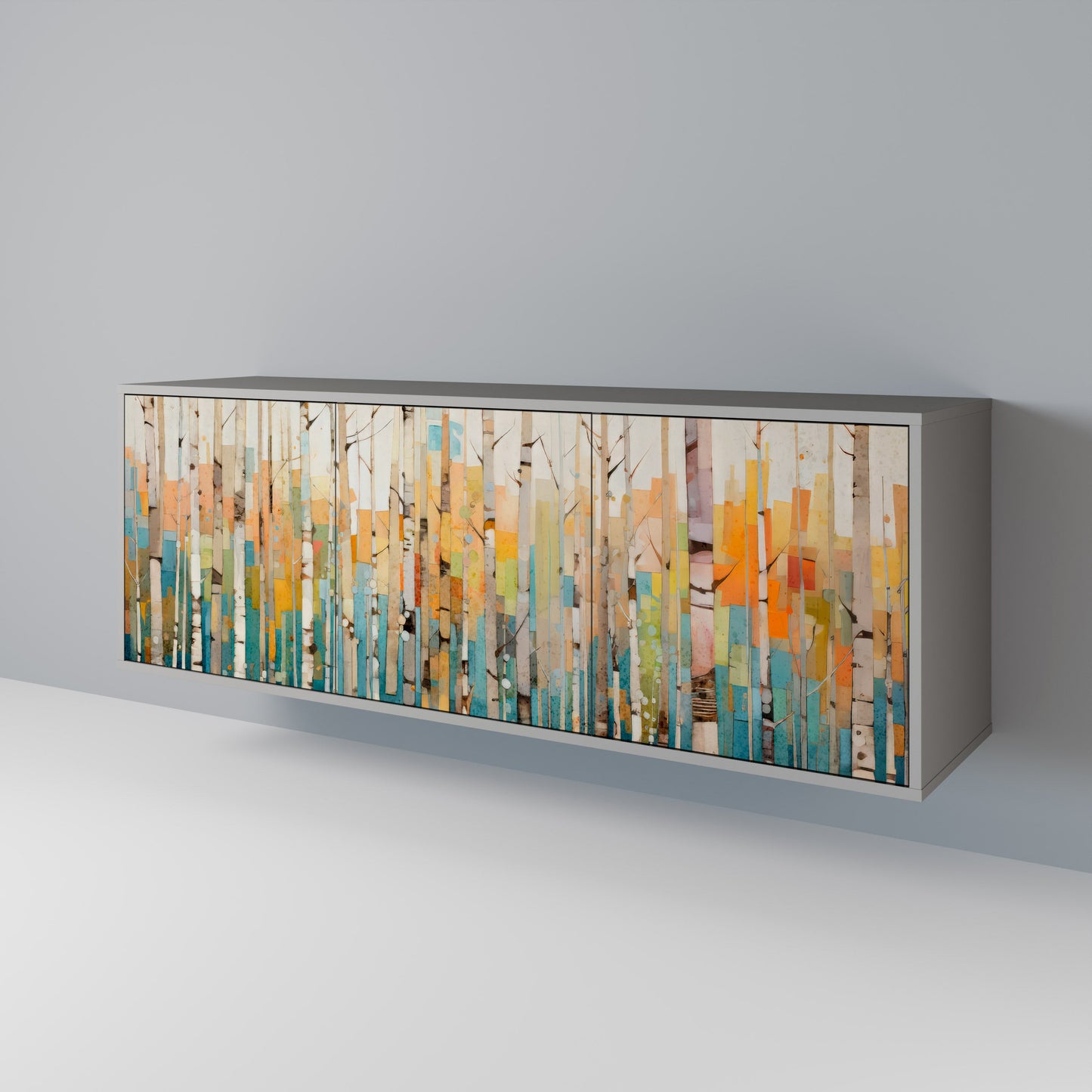 Credenza BIRCH KALEIDOSCOPE a 3 ante in finitura grigia