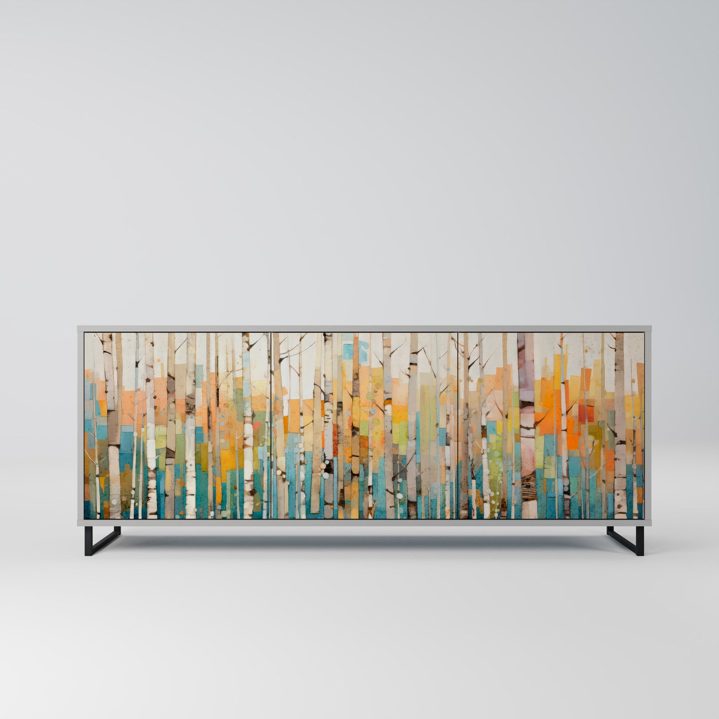 Credenza BIRCH KALEIDOSCOPE a 3 ante in finitura grigia