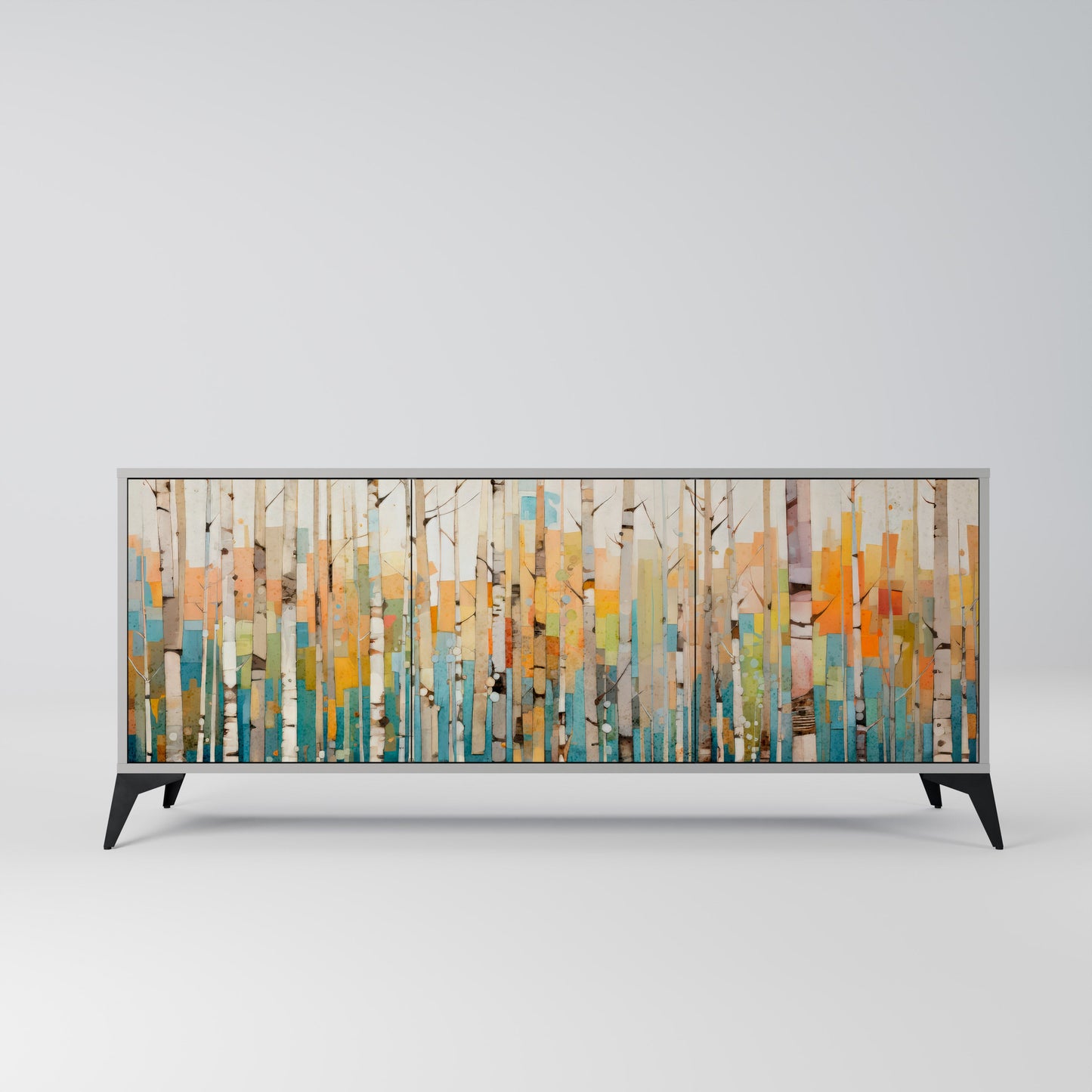 Credenza BIRCH KALEIDOSCOPE a 3 ante in finitura grigia