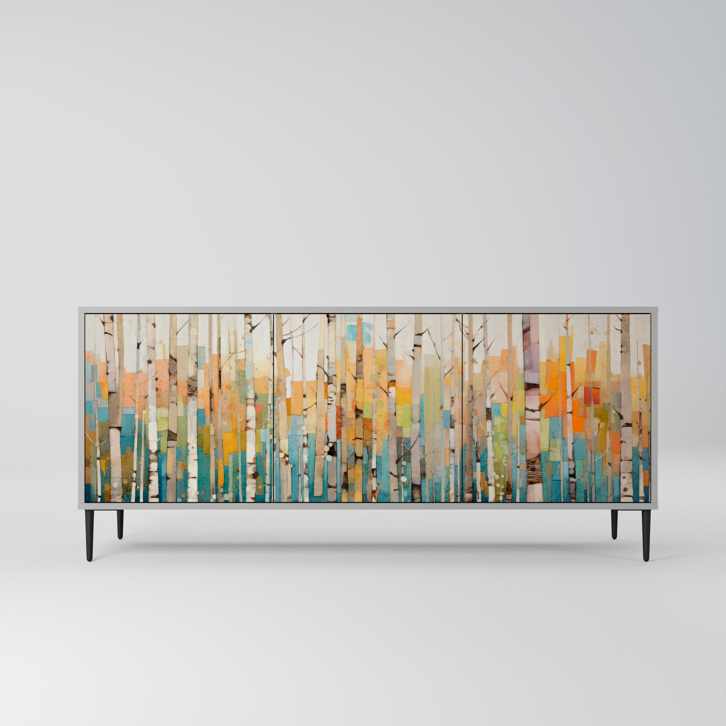 Credenza BIRCH KALEIDOSCOPE a 3 ante in finitura grigia