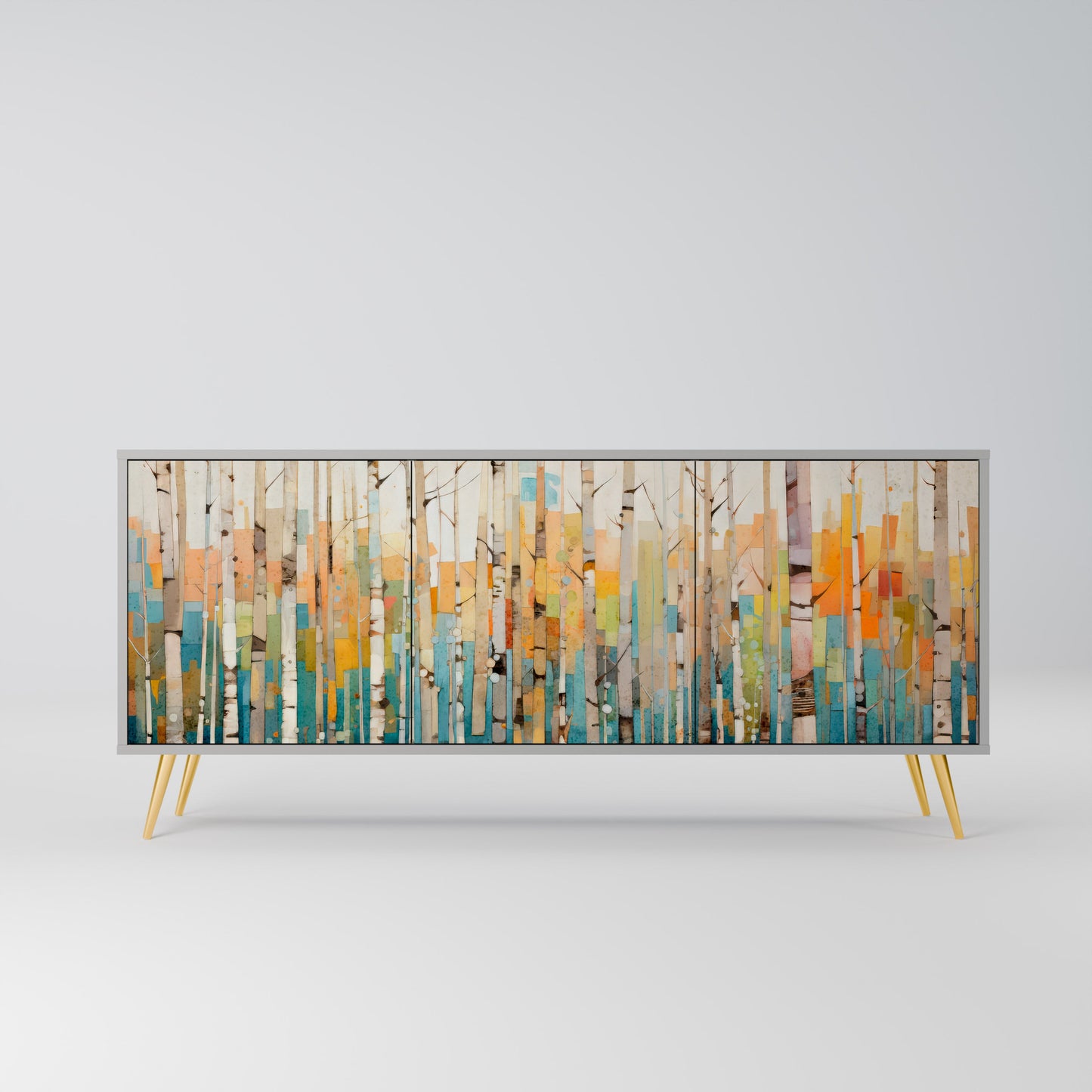 Credenza BIRCH KALEIDOSCOPE a 3 ante in finitura grigia