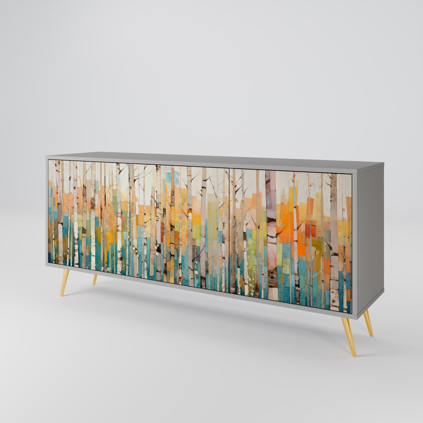 Credenza BIRCH KALEIDOSCOPE a 3 ante in finitura grigia