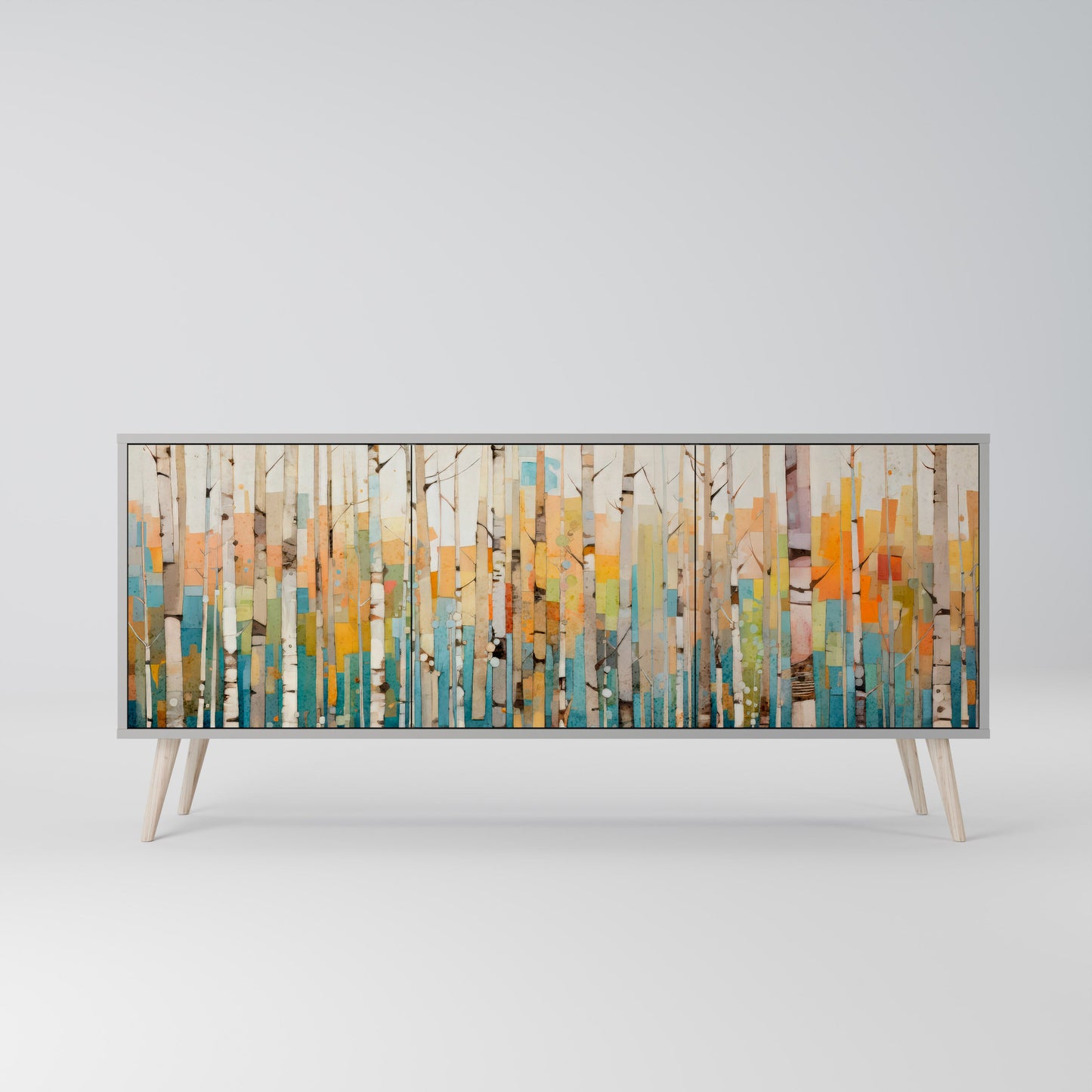 Credenza BIRCH KALEIDOSCOPE a 3 ante in finitura grigia