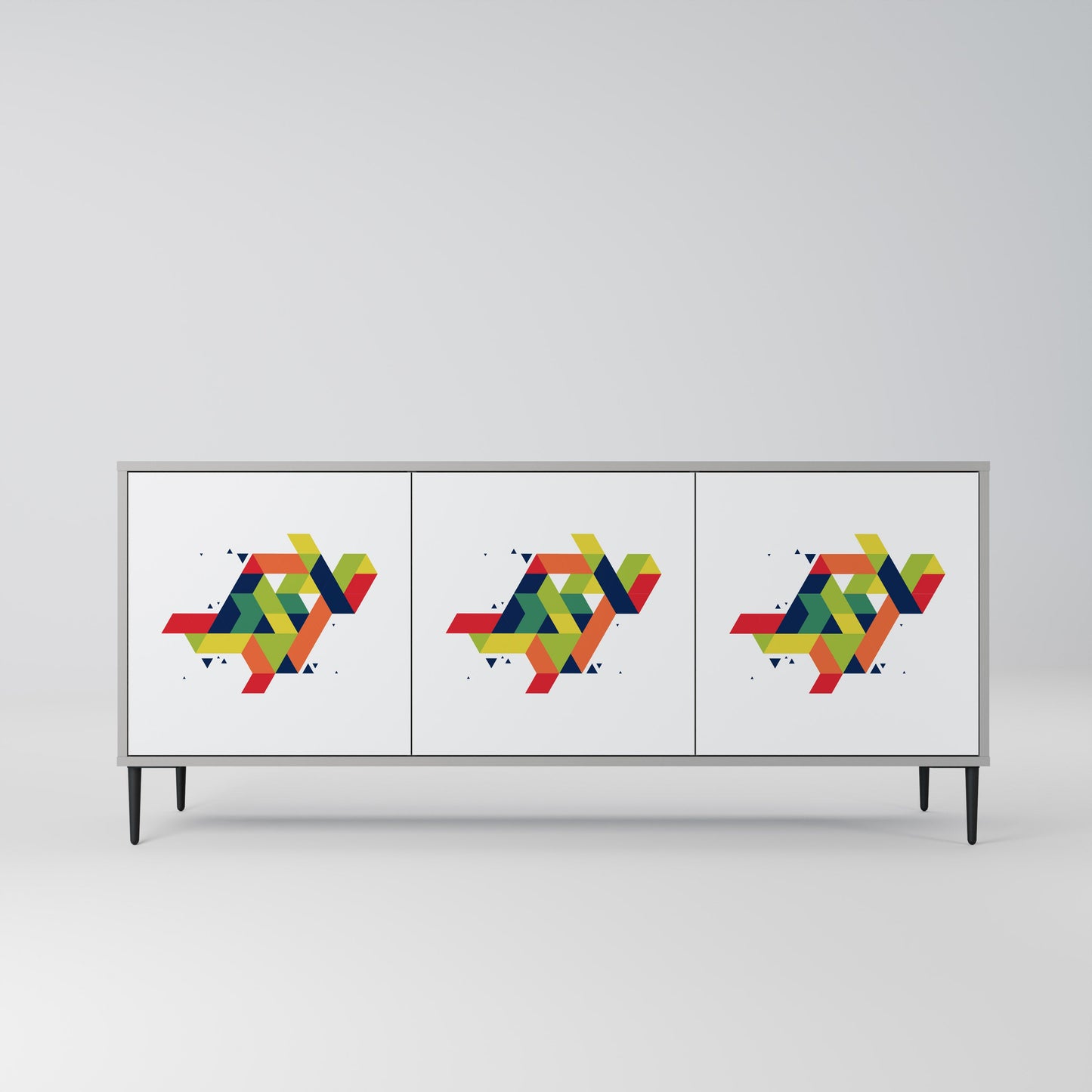 FUTURE SIGN 3-Door Sideboard in Grey Finish