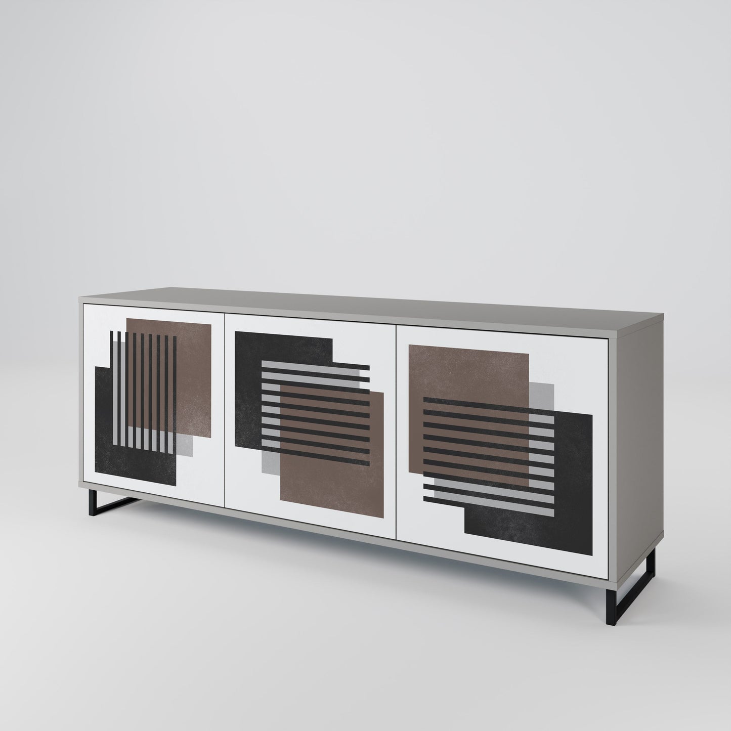 SHADOW SYNCHRONY 3-Door Sideboard in Grey Finish