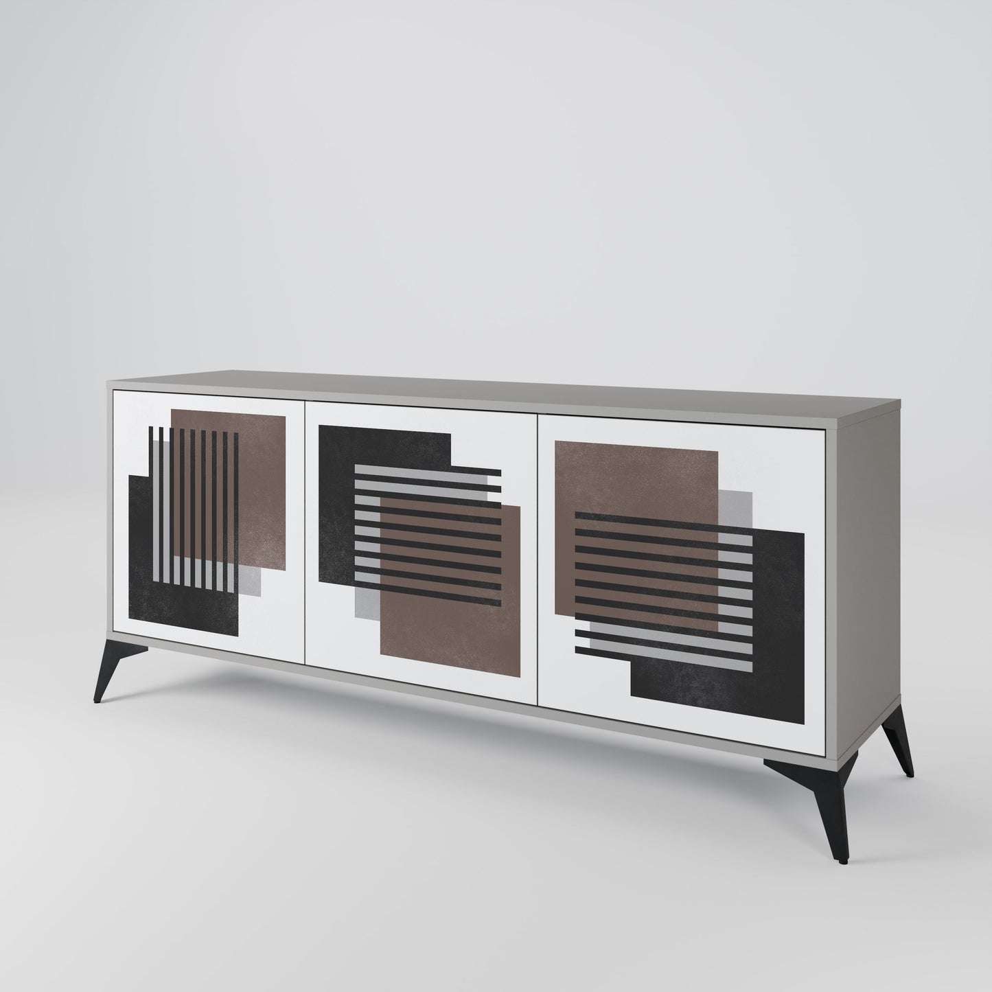 SHADOW SYNCHRONY 3-Door Sideboard in Grey Finish