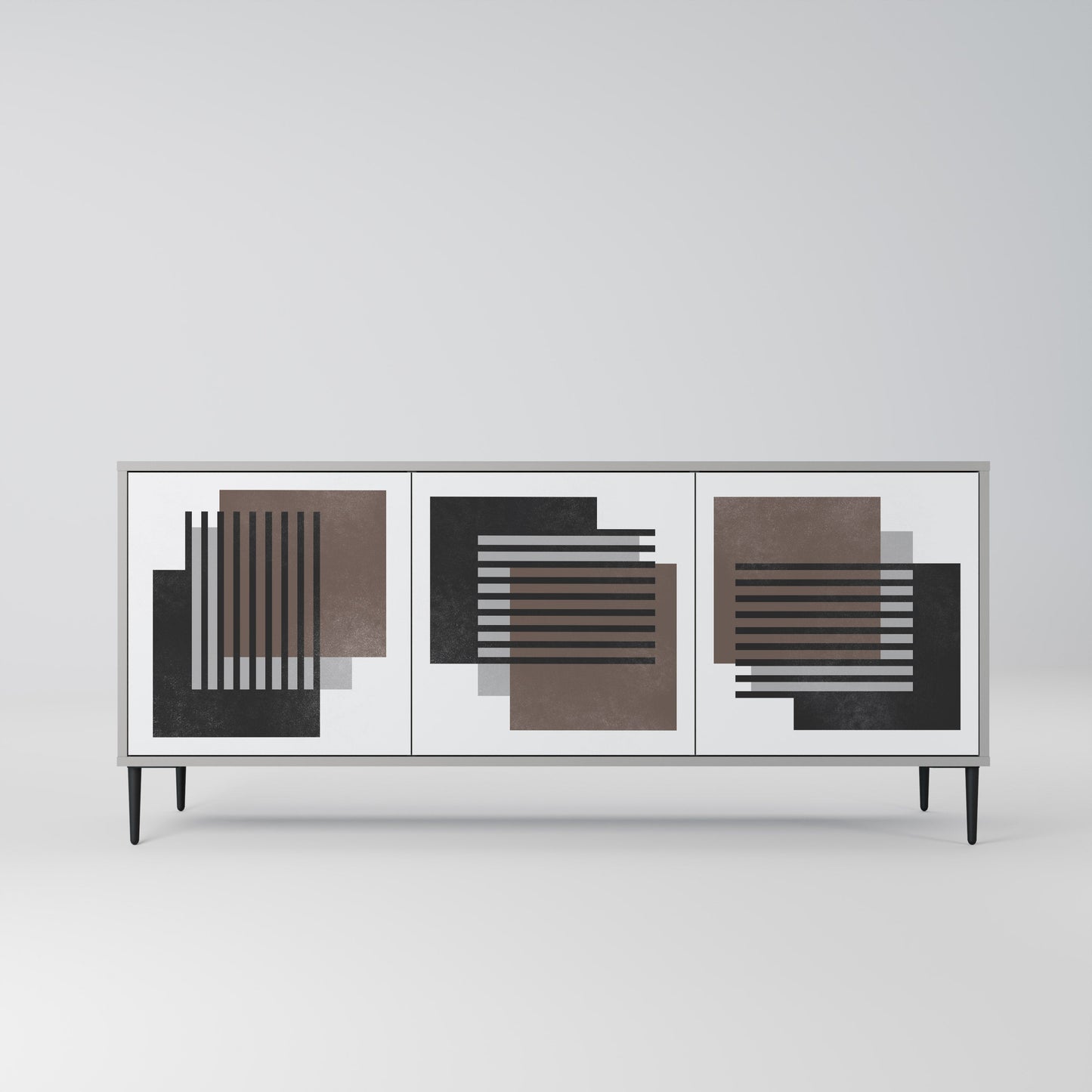 SHADOW SYNCHRONY 3-Door Sideboard in Grey Finish