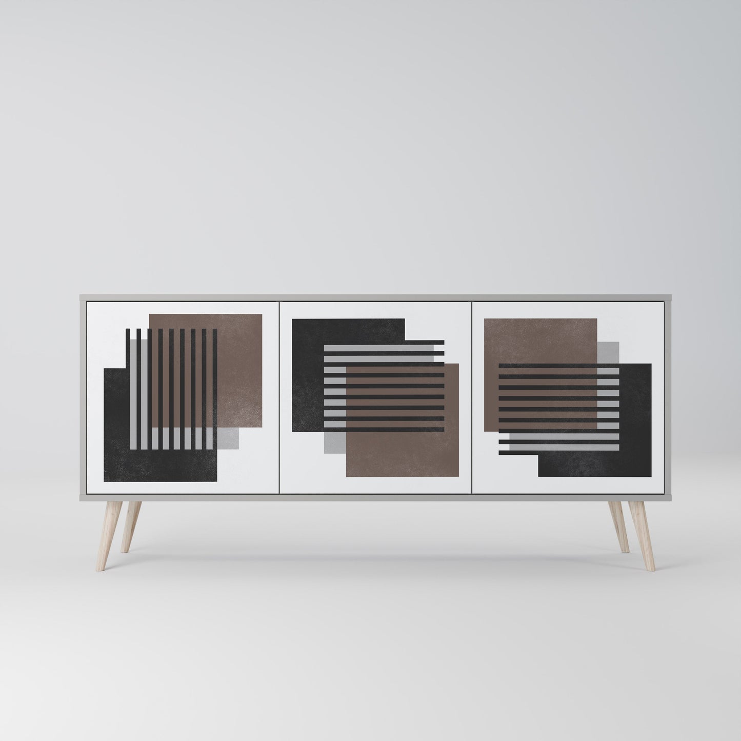 SHADOW SYNCHRONY 3-Door Sideboard in Grey Finish
