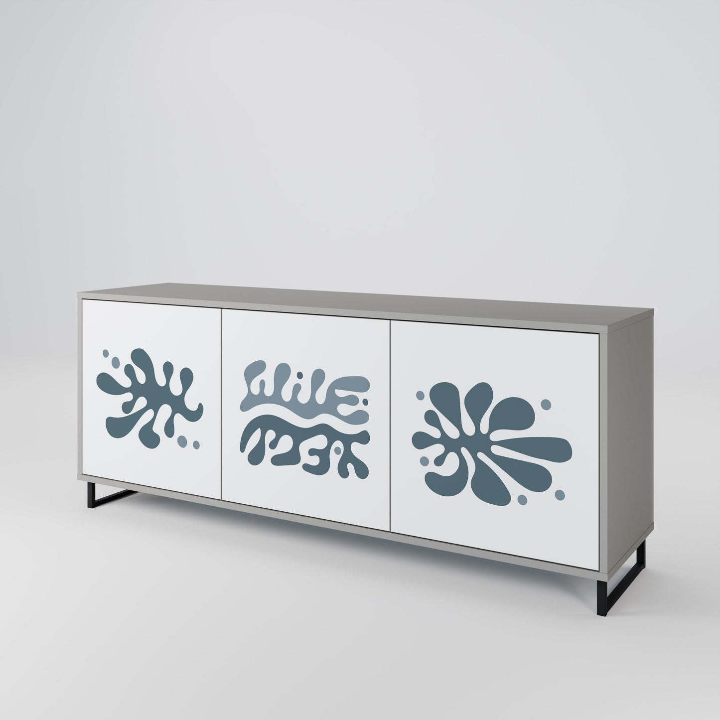 WONDERLAND VEGETATION 3-Door Sideboard in Grey Finish