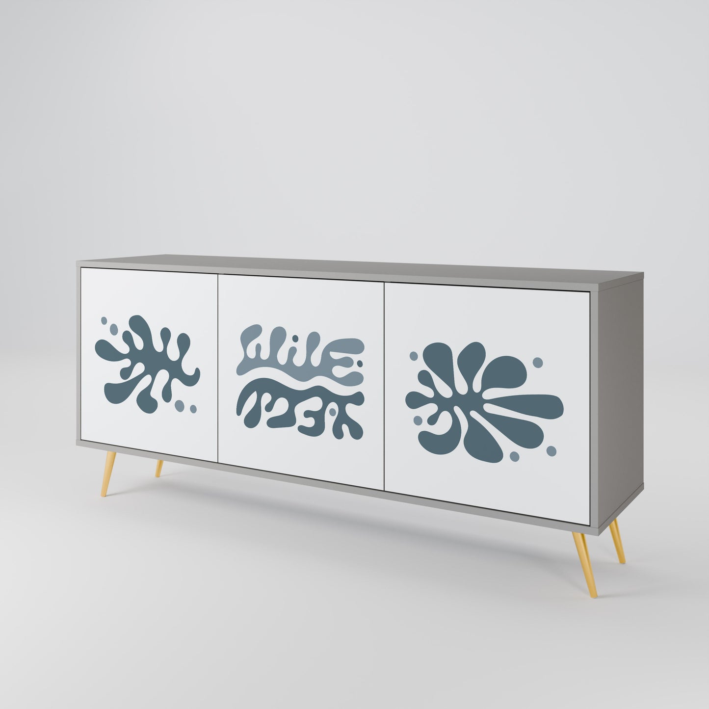 WONDERLAND VEGETATION 3-Door Sideboard in Grey Finish