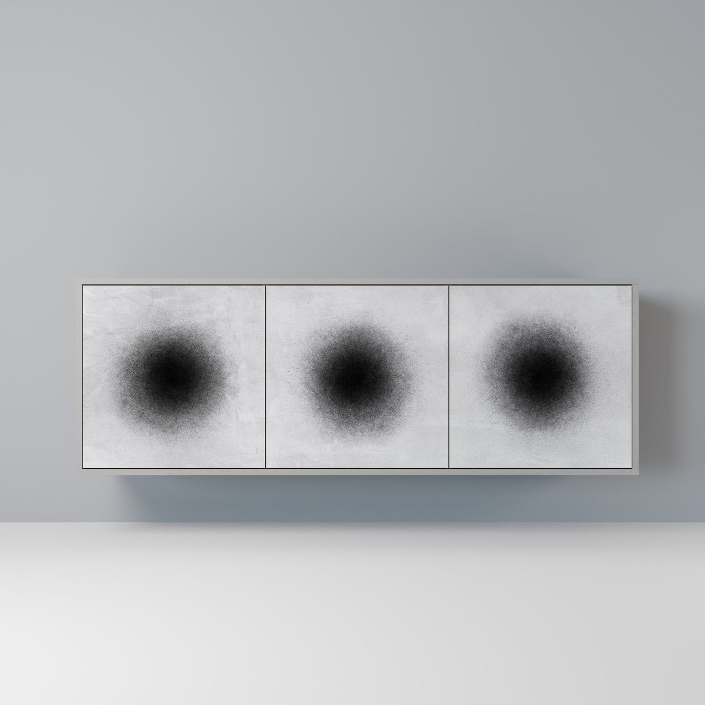 Credenza a 3 ante BLACK HOLE in finitura grigia