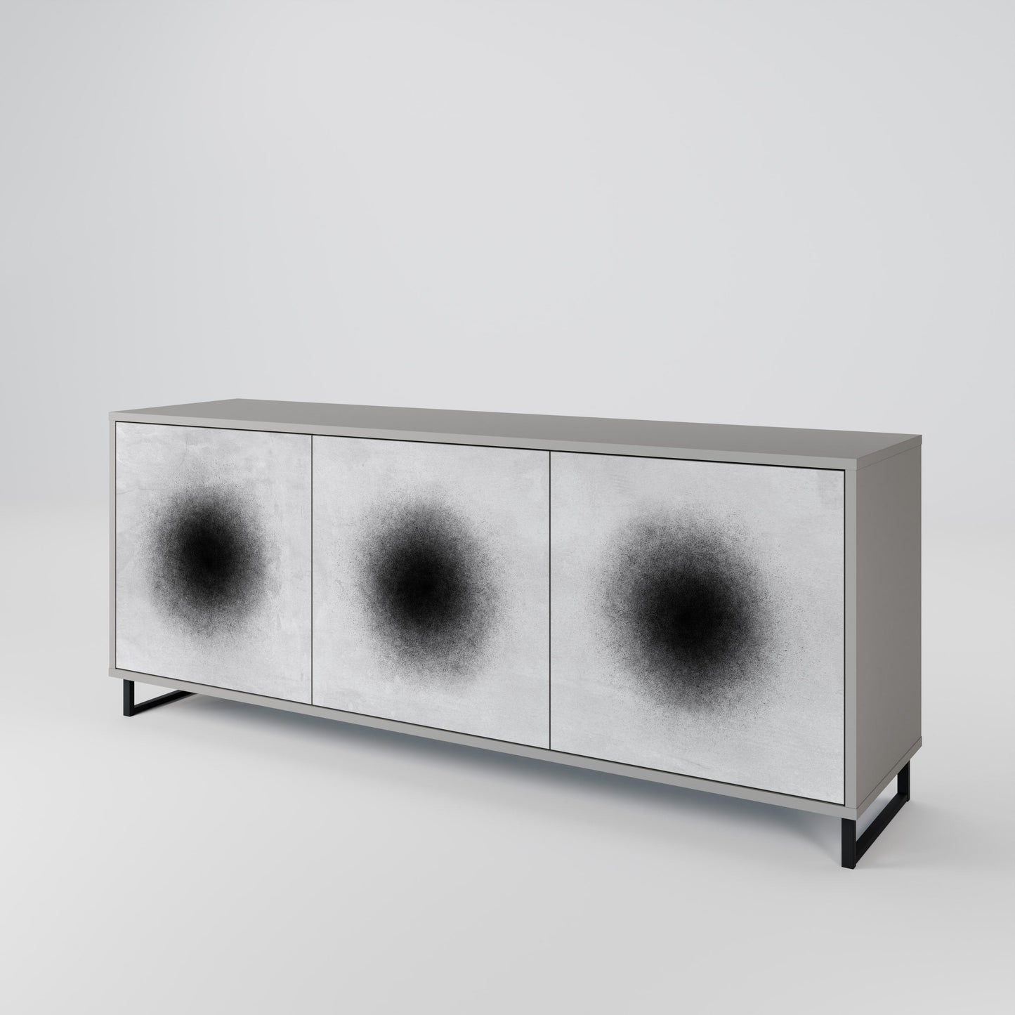 Credenza a 3 ante BLACK HOLE in finitura grigia