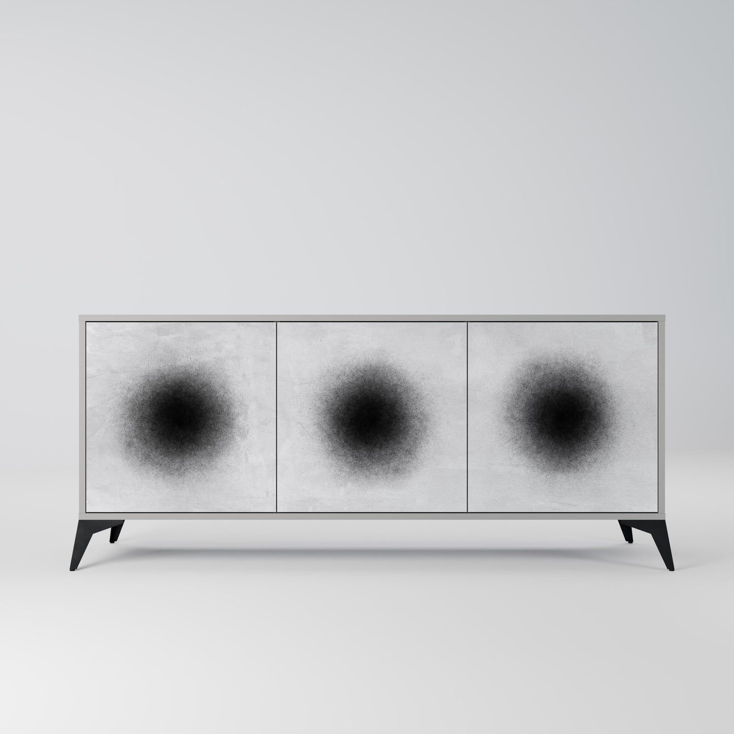 Credenza a 3 ante BLACK HOLE in finitura grigia