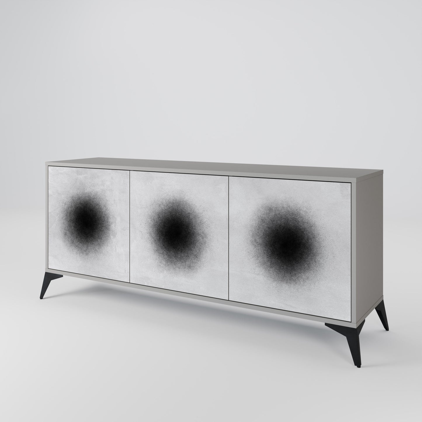 Credenza a 3 ante BLACK HOLE in finitura grigia
