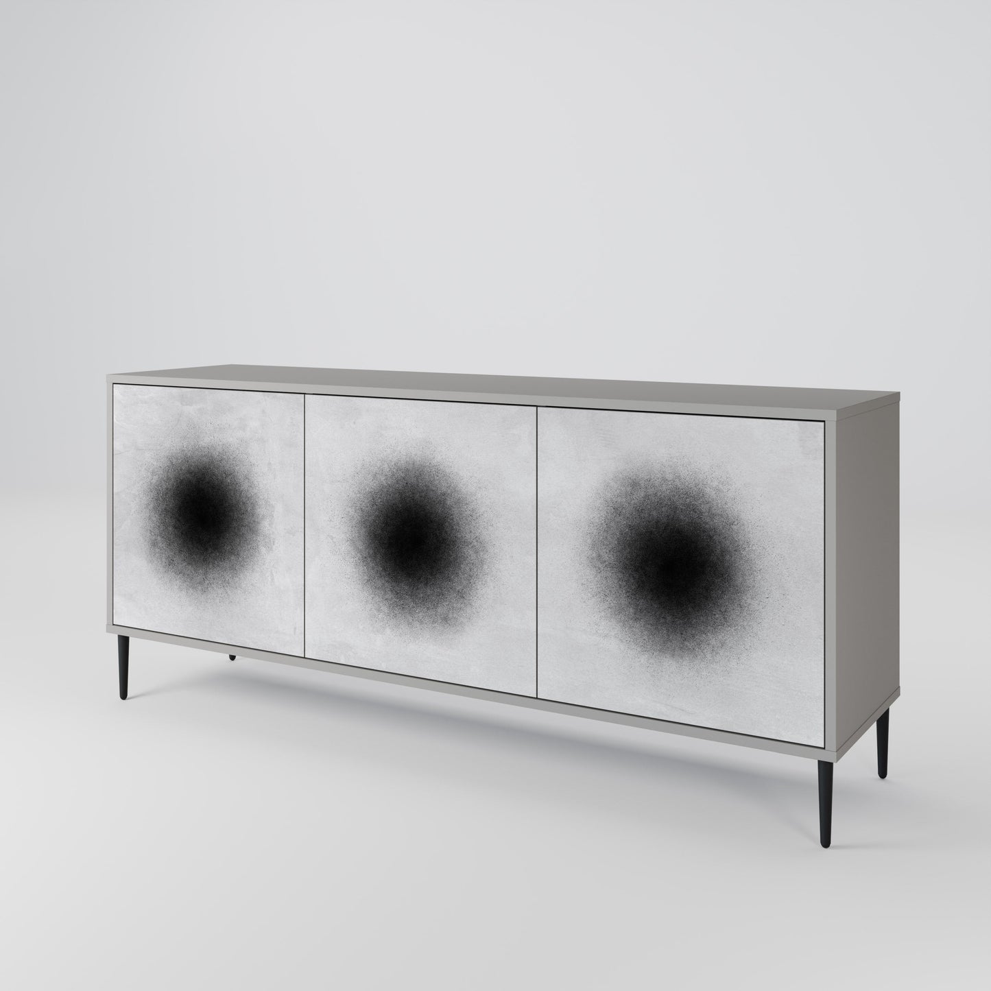 Credenza a 3 ante BLACK HOLE in finitura grigia
