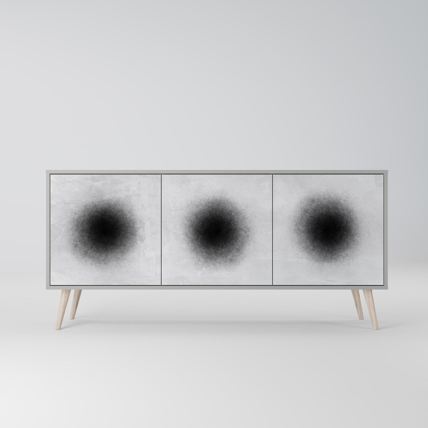 Credenza a 3 ante BLACK HOLE in finitura grigia