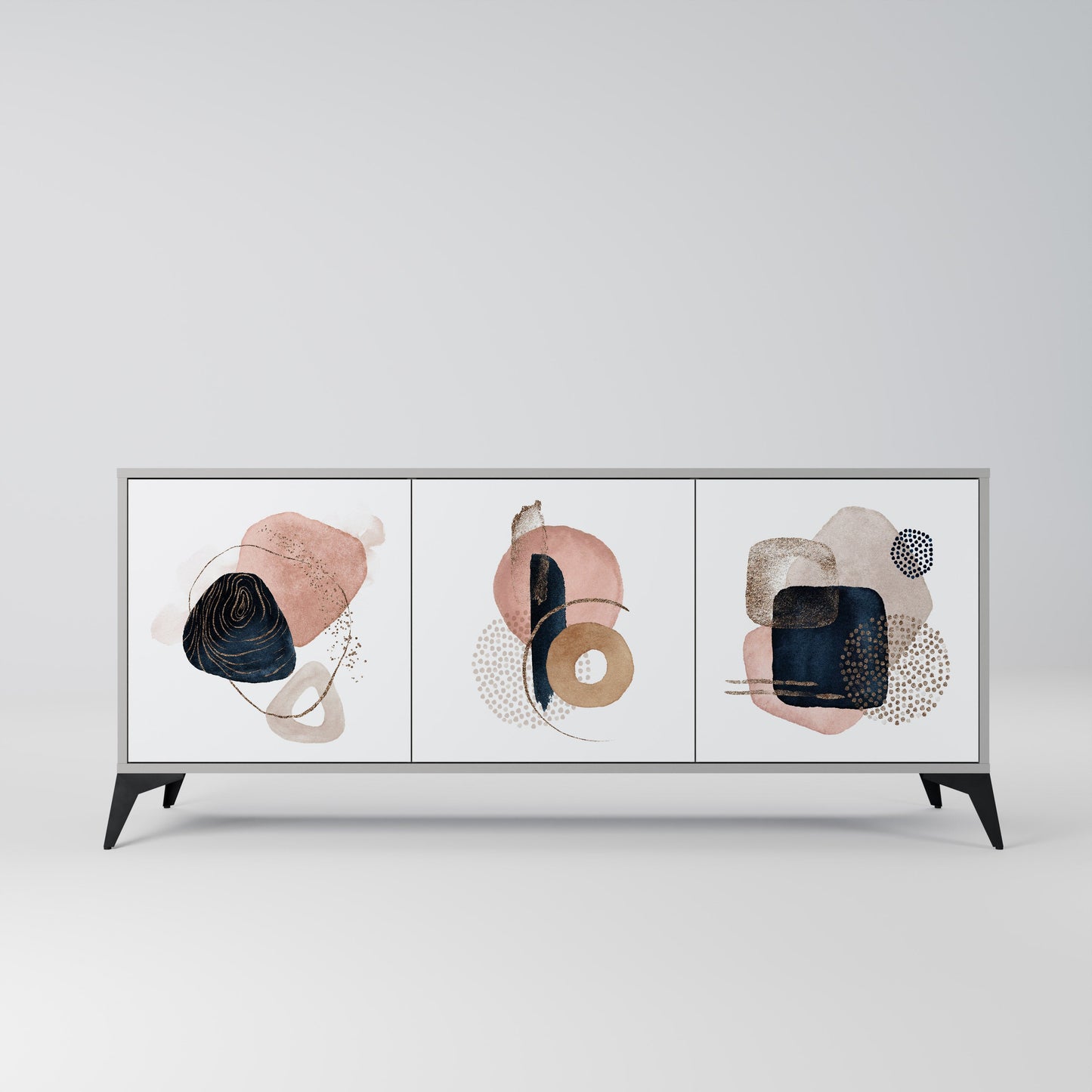 COLORFUL SHAPES 3-Door Sideboard in Grey Finish