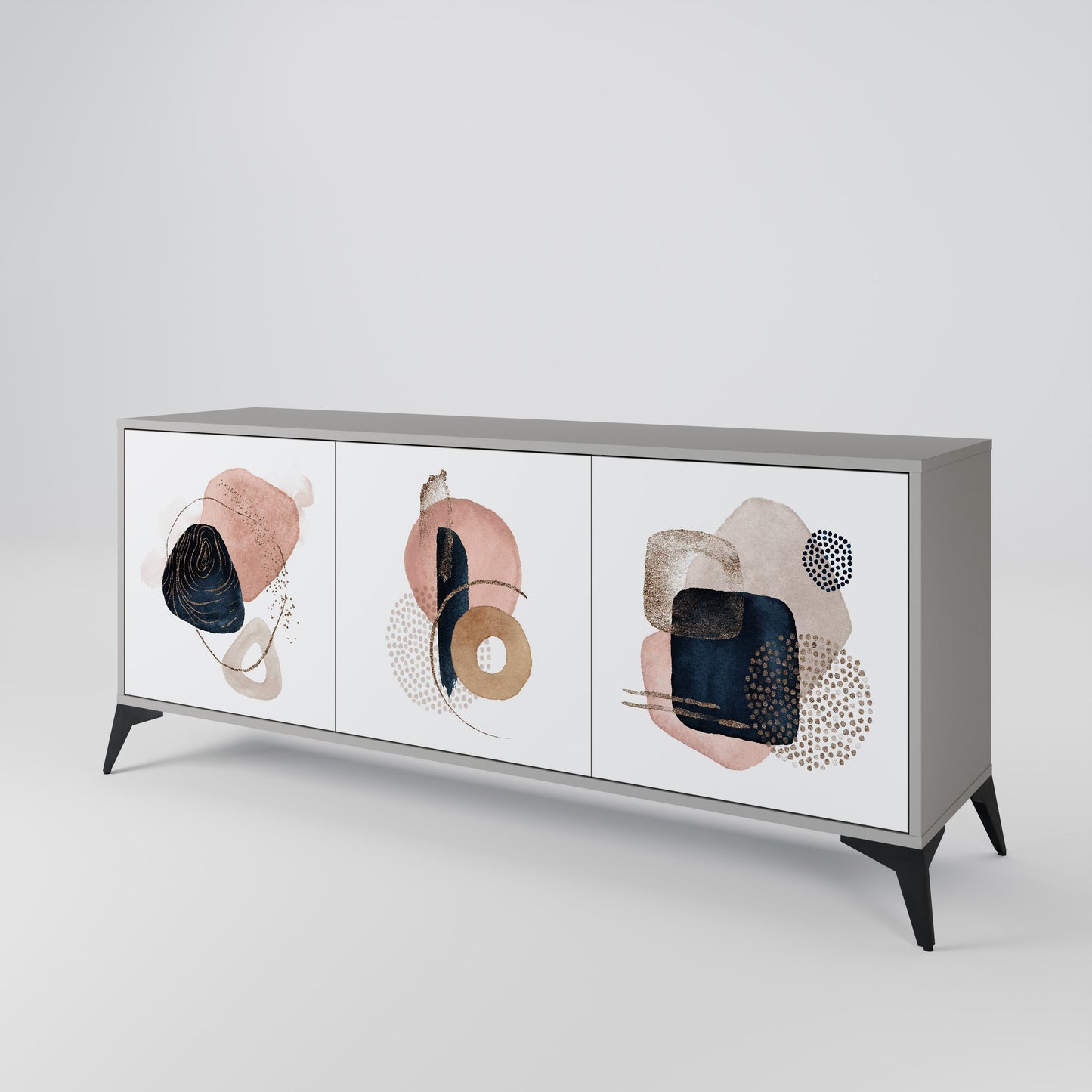 COLORFUL SHAPES 3-Door Sideboard in Grey Finish