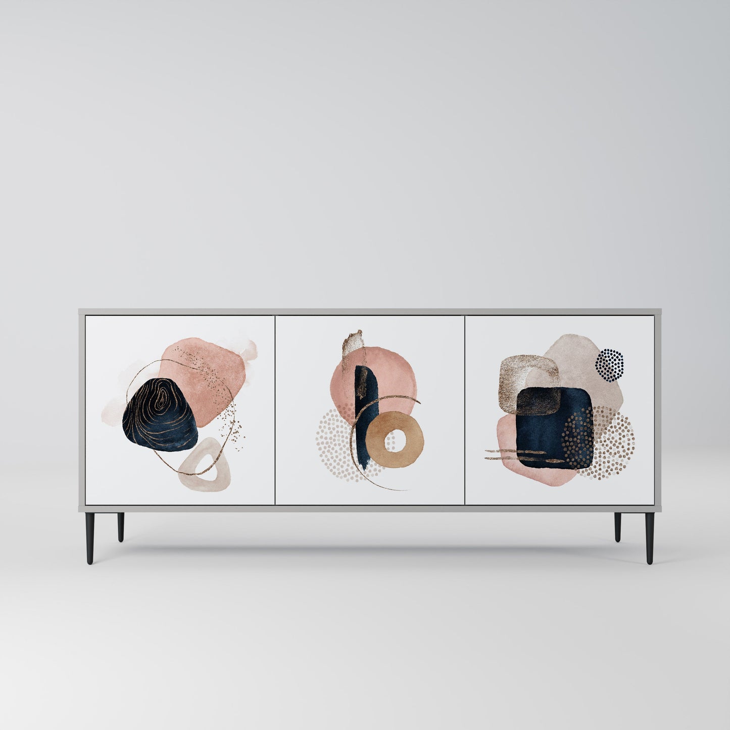 COLORFUL SHAPES 3-Door Sideboard in Grey Finish