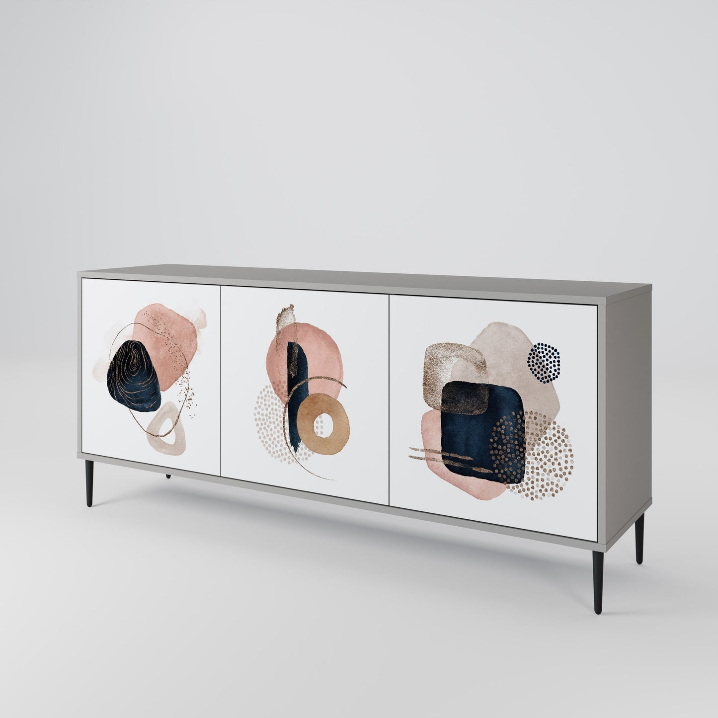 COLORFUL SHAPES 3-Door Sideboard in Grey Finish