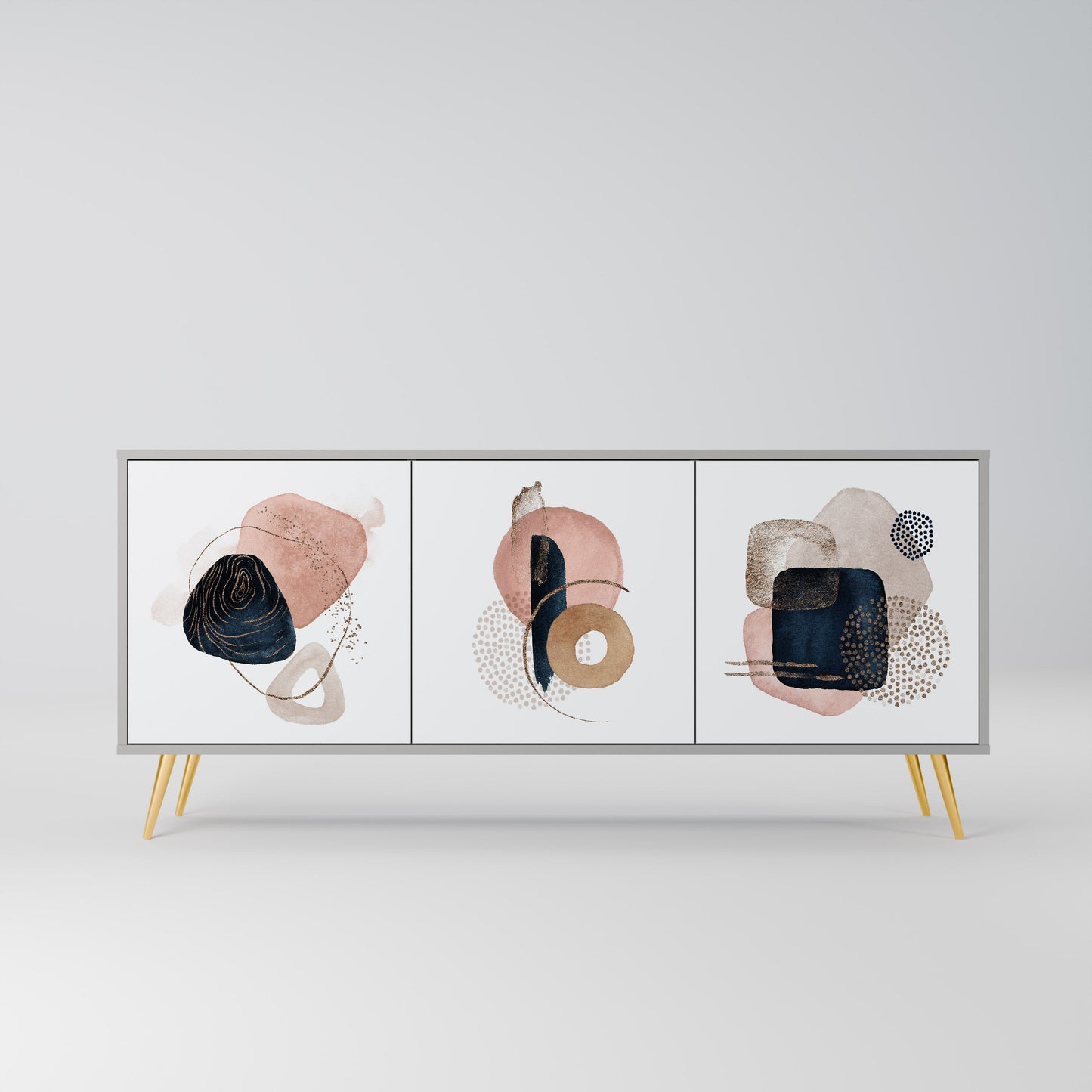 COLORFUL SHAPES 3-Door Sideboard in Grey Finish