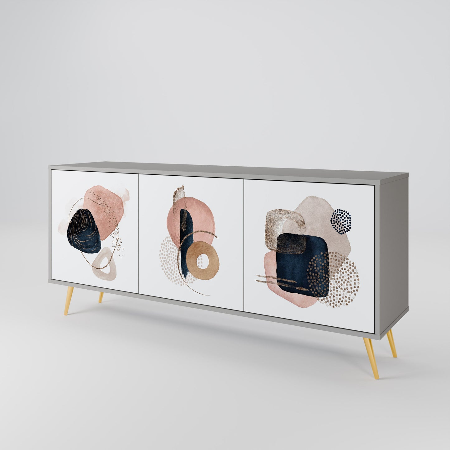COLORFUL SHAPES 3-Door Sideboard in Grey Finish