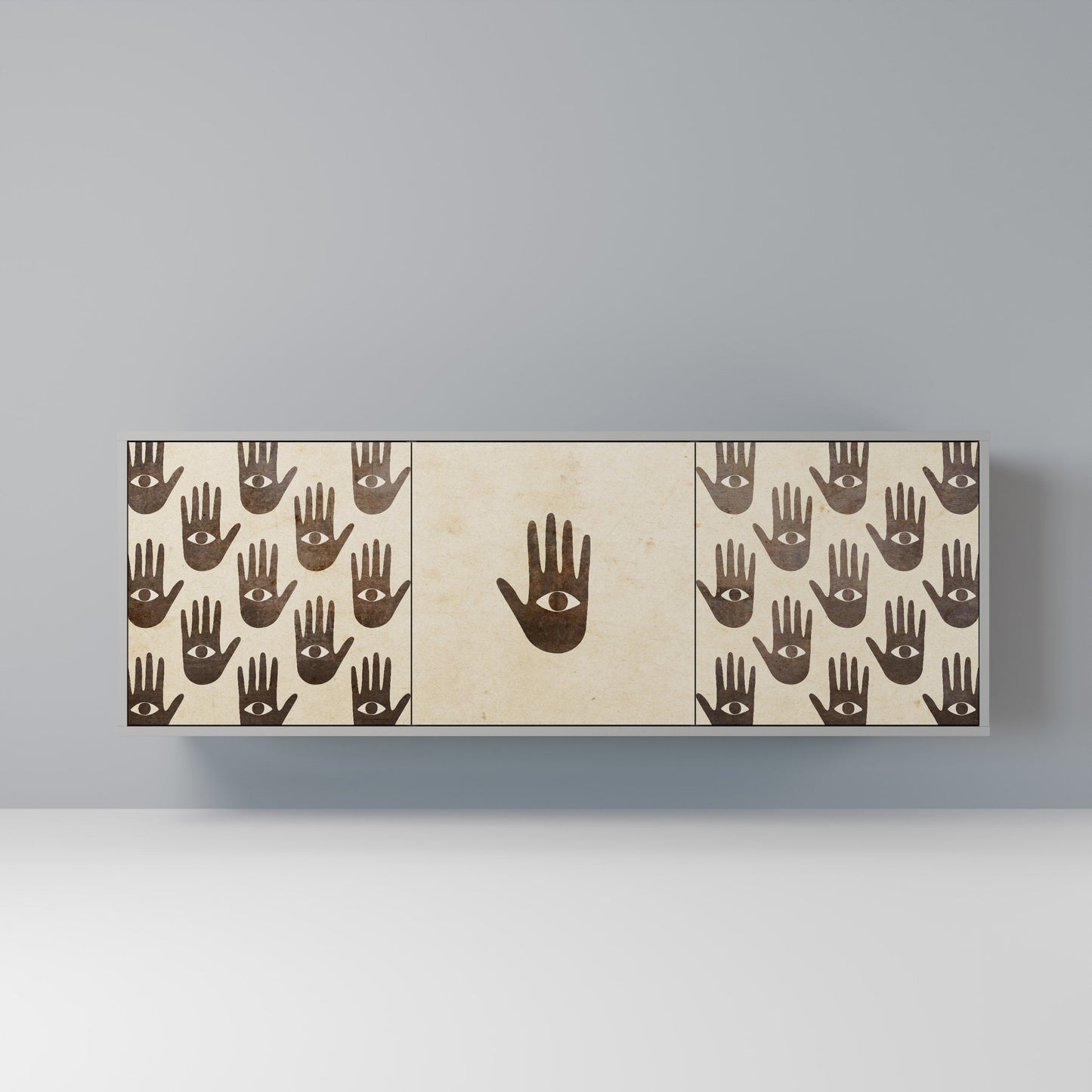 VEDI ALTRO Credenza a 3 ante in finitura grigia