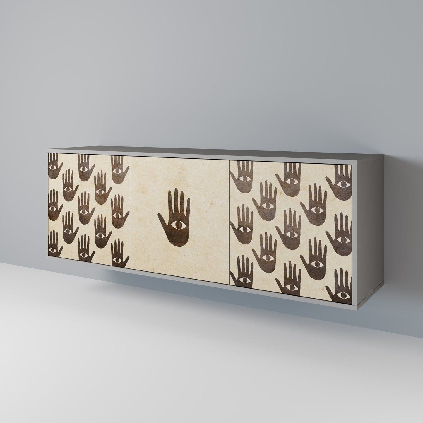 VEDI ALTRO Credenza a 3 ante in finitura grigia