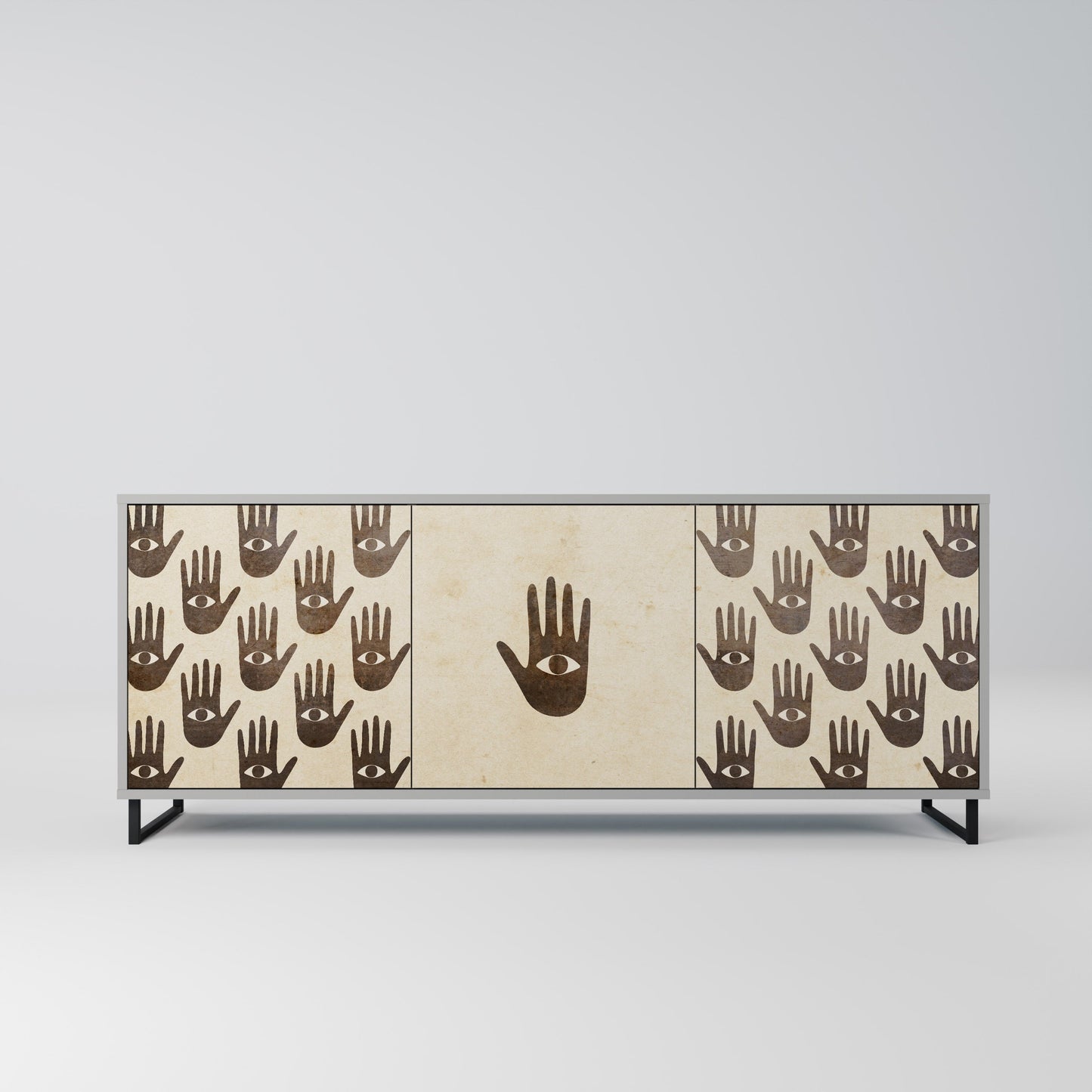 VEDI ALTRO Credenza a 3 ante in finitura grigia