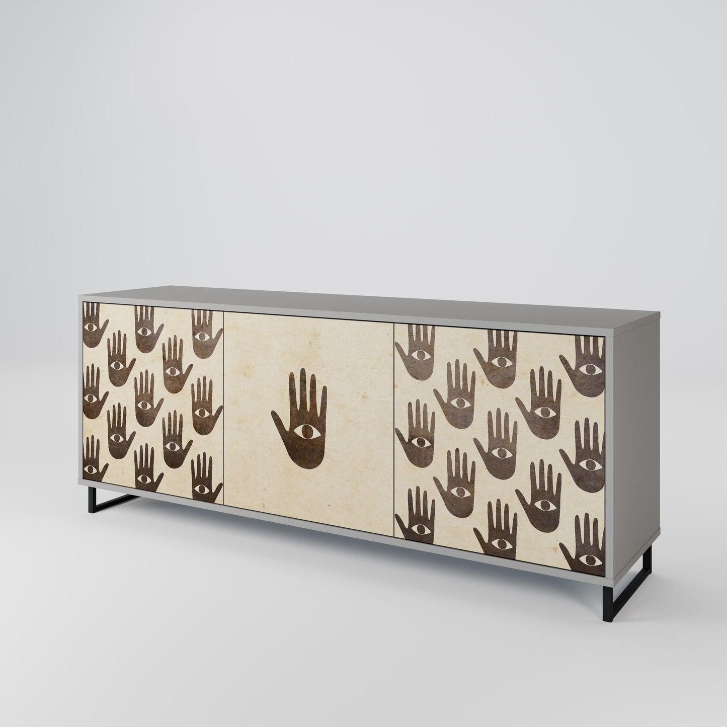 VEDI ALTRO Credenza a 3 ante in finitura grigia