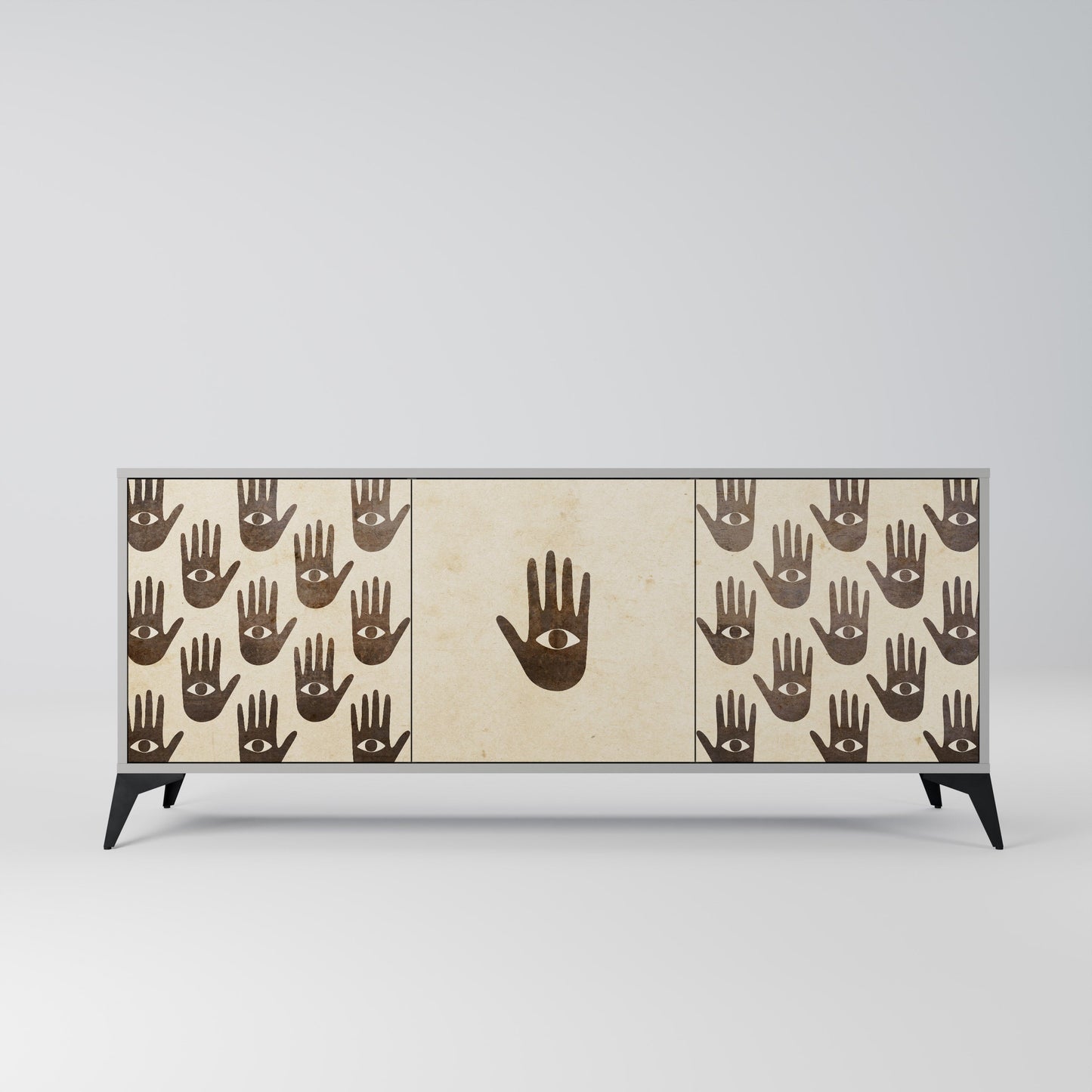 VEDI ALTRO Credenza a 3 ante in finitura grigia