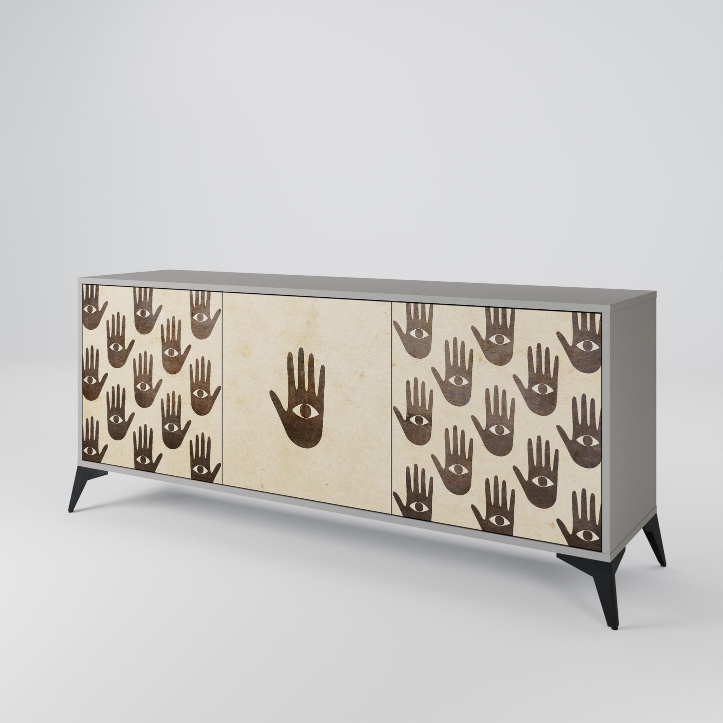 VEDI ALTRO Credenza a 3 ante in finitura grigia