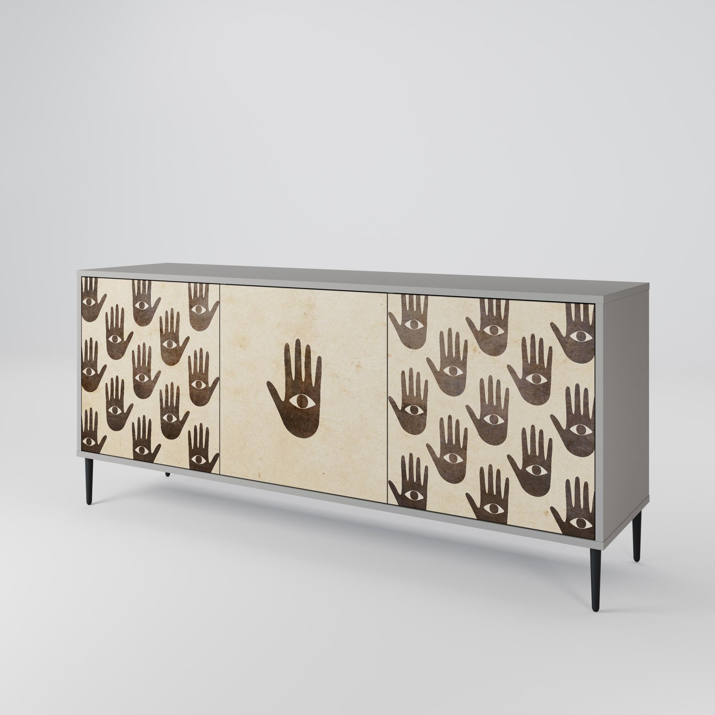VEDI ALTRO Credenza a 3 ante in finitura grigia
