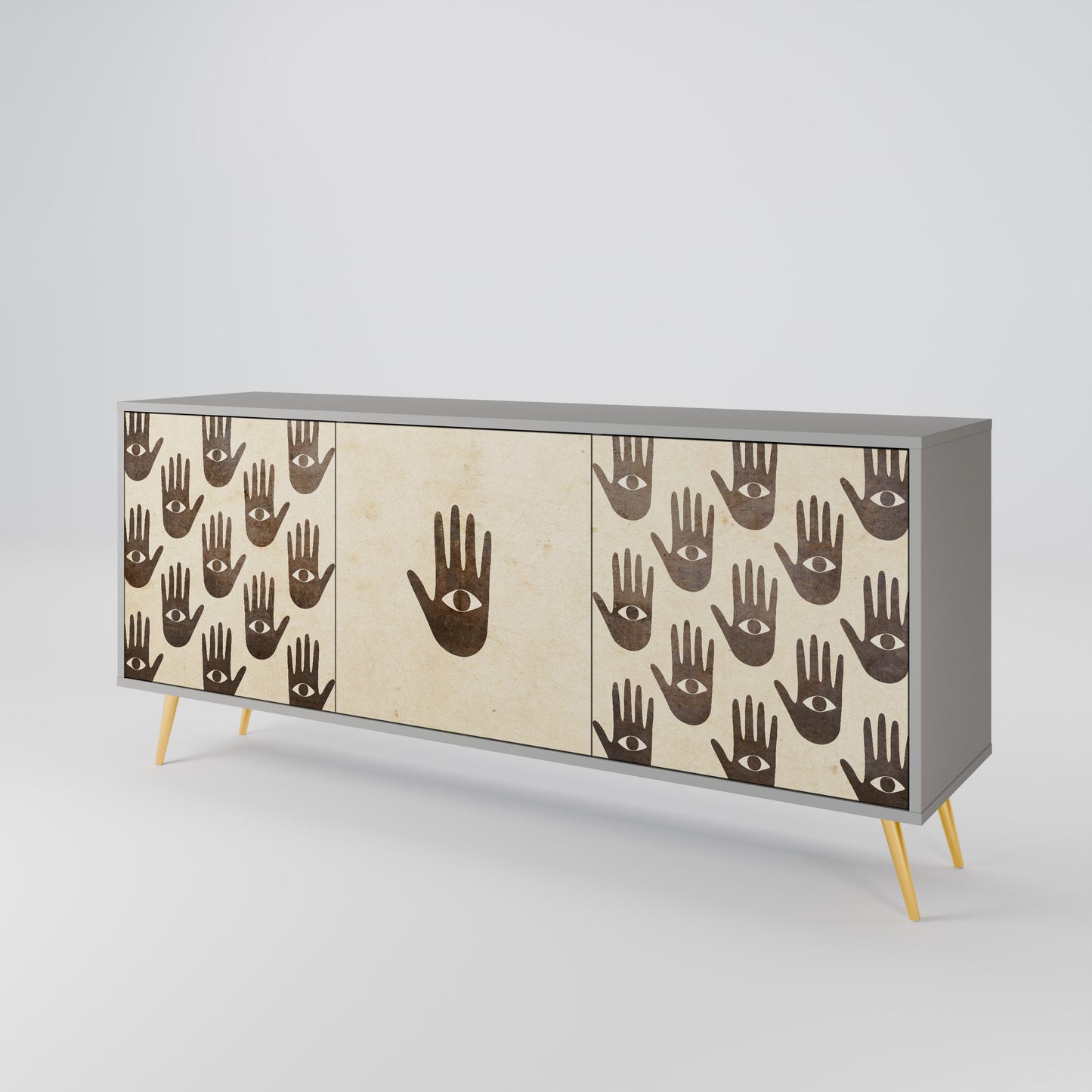 VEDI ALTRO Credenza a 3 ante in finitura grigia