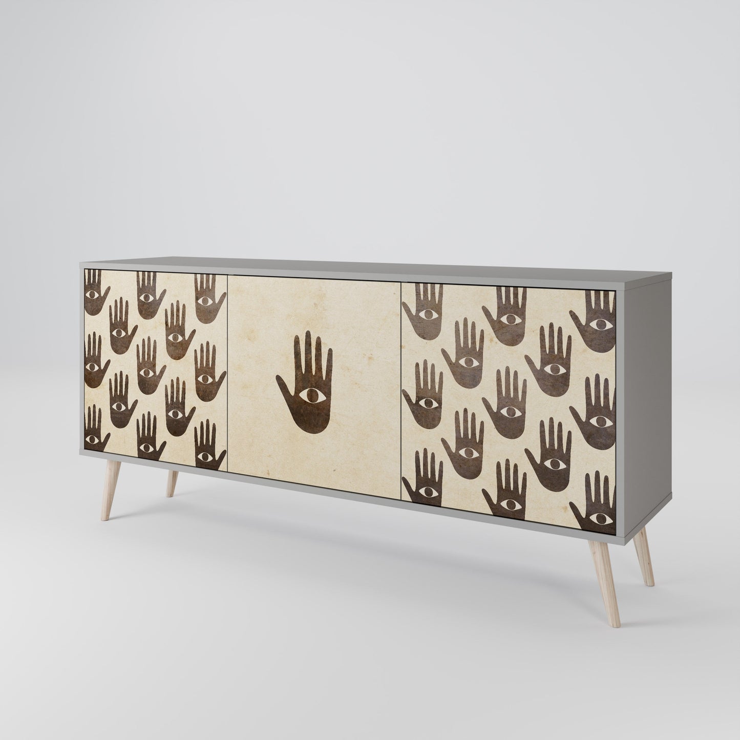 VEDI ALTRO Credenza a 3 ante in finitura grigia