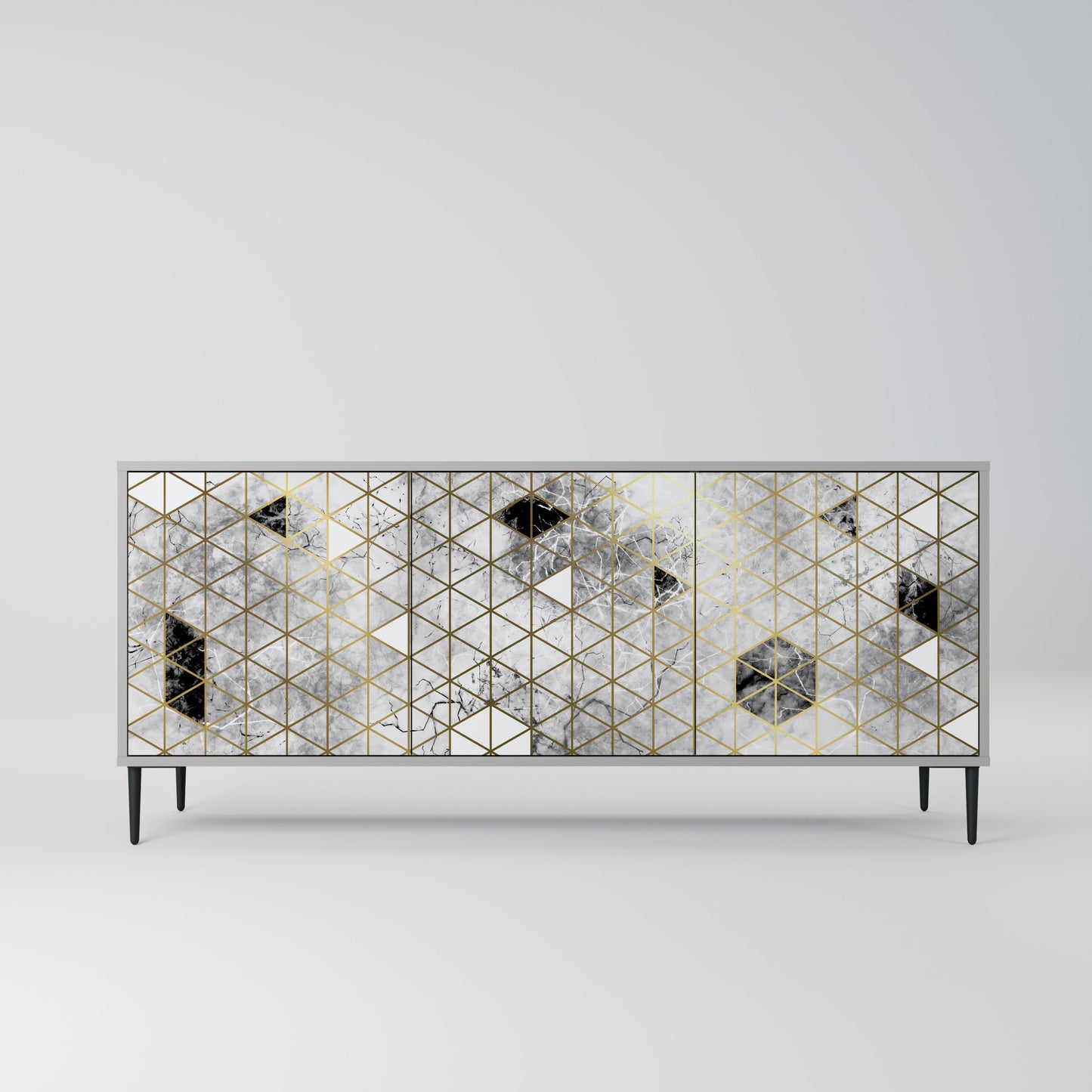 Credenza ASHEN ARIA a 3 ante in finitura grigia