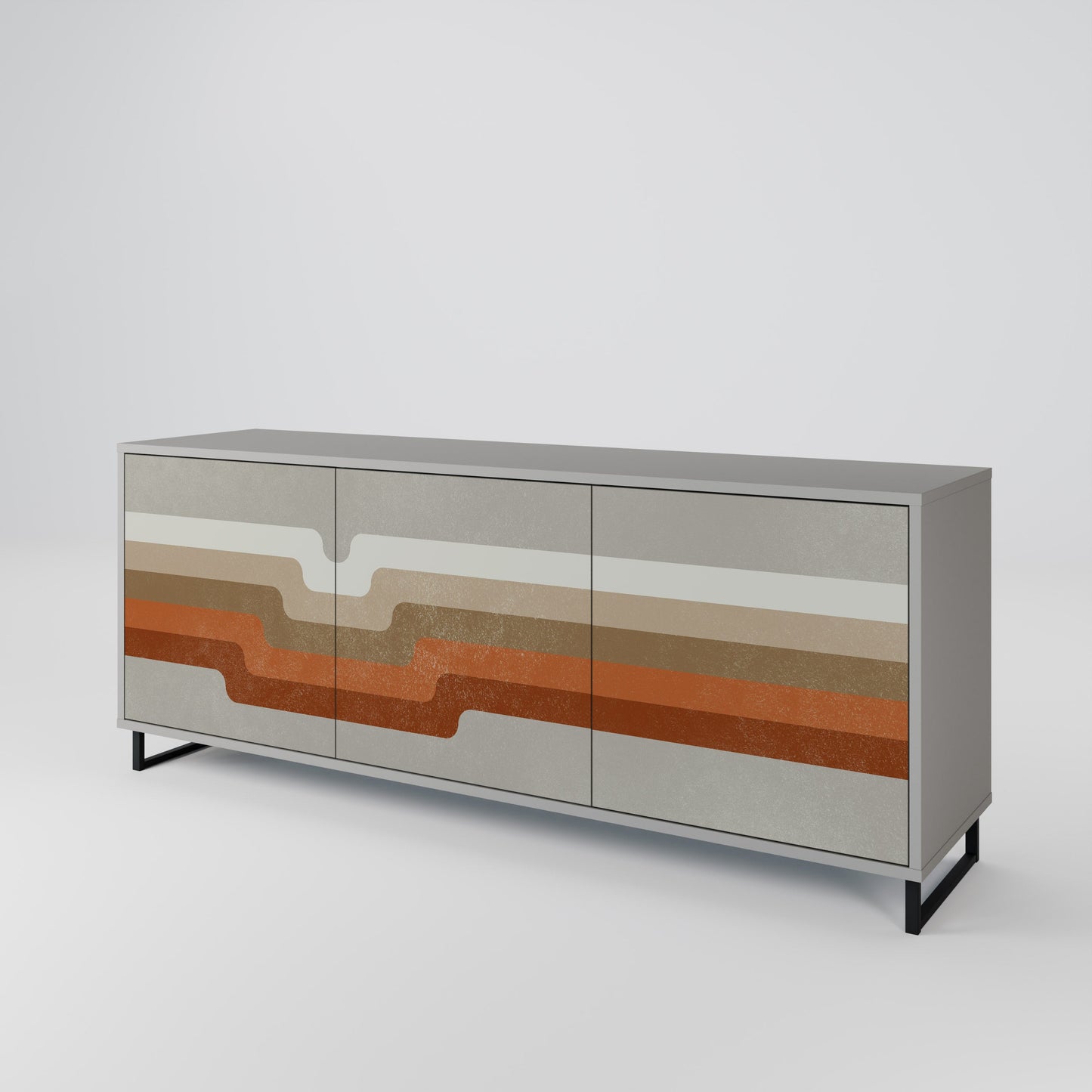 PECULIAR TRAIL 3-Door Sideboard in Grey Finish