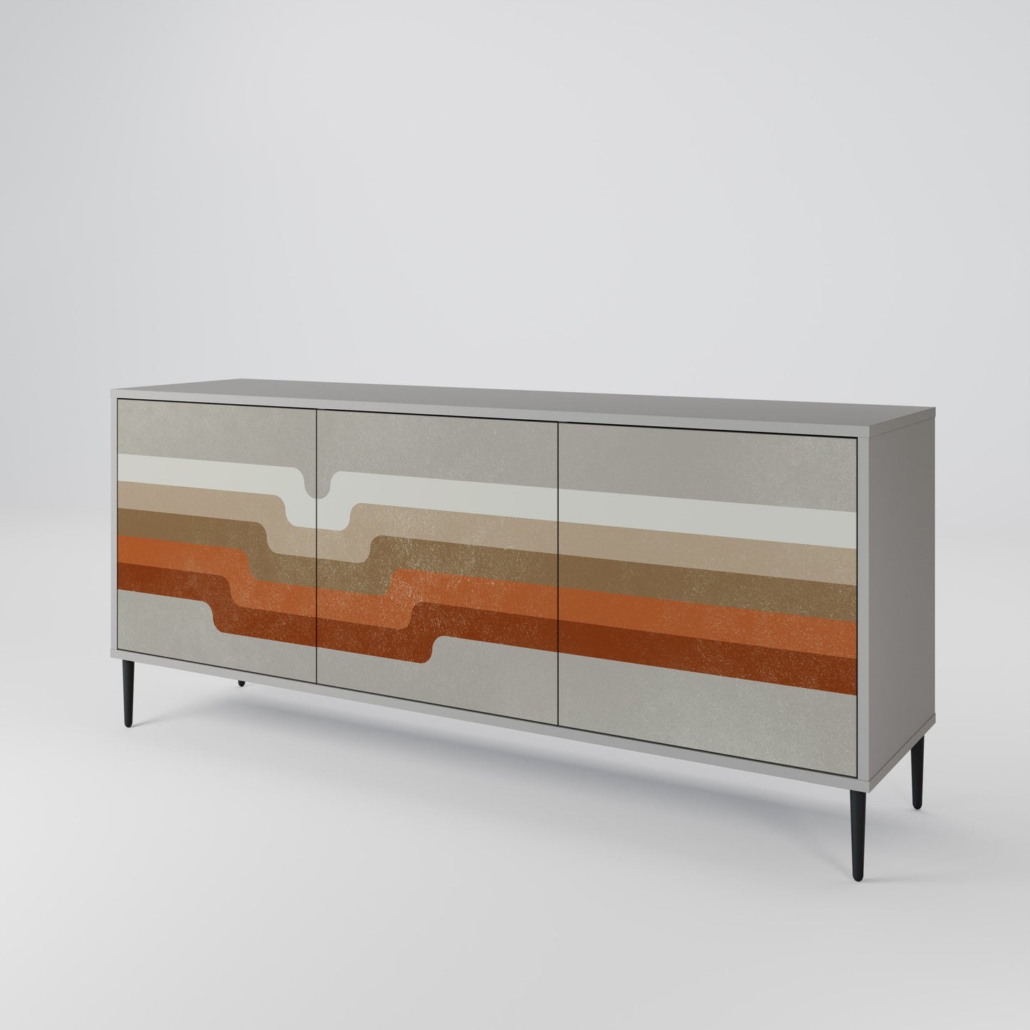PECULIAR TRAIL 3-Door Sideboard in Grey Finish