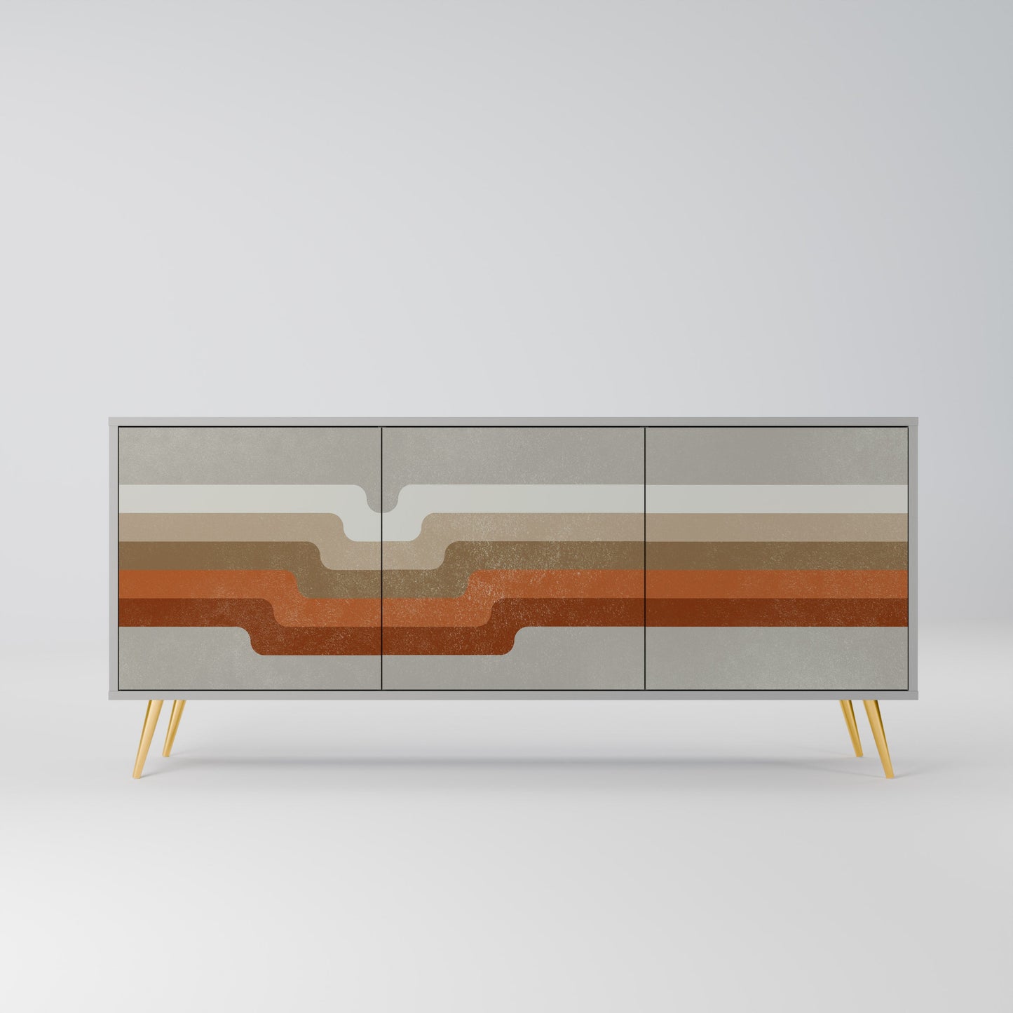 PECULIAR TRAIL 3-Door Sideboard in Grey Finish