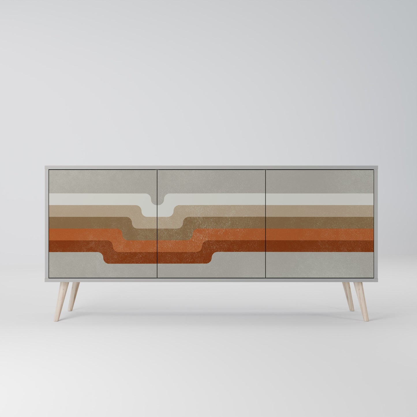 PECULIAR TRAIL 3-Door Sideboard in Grey Finish