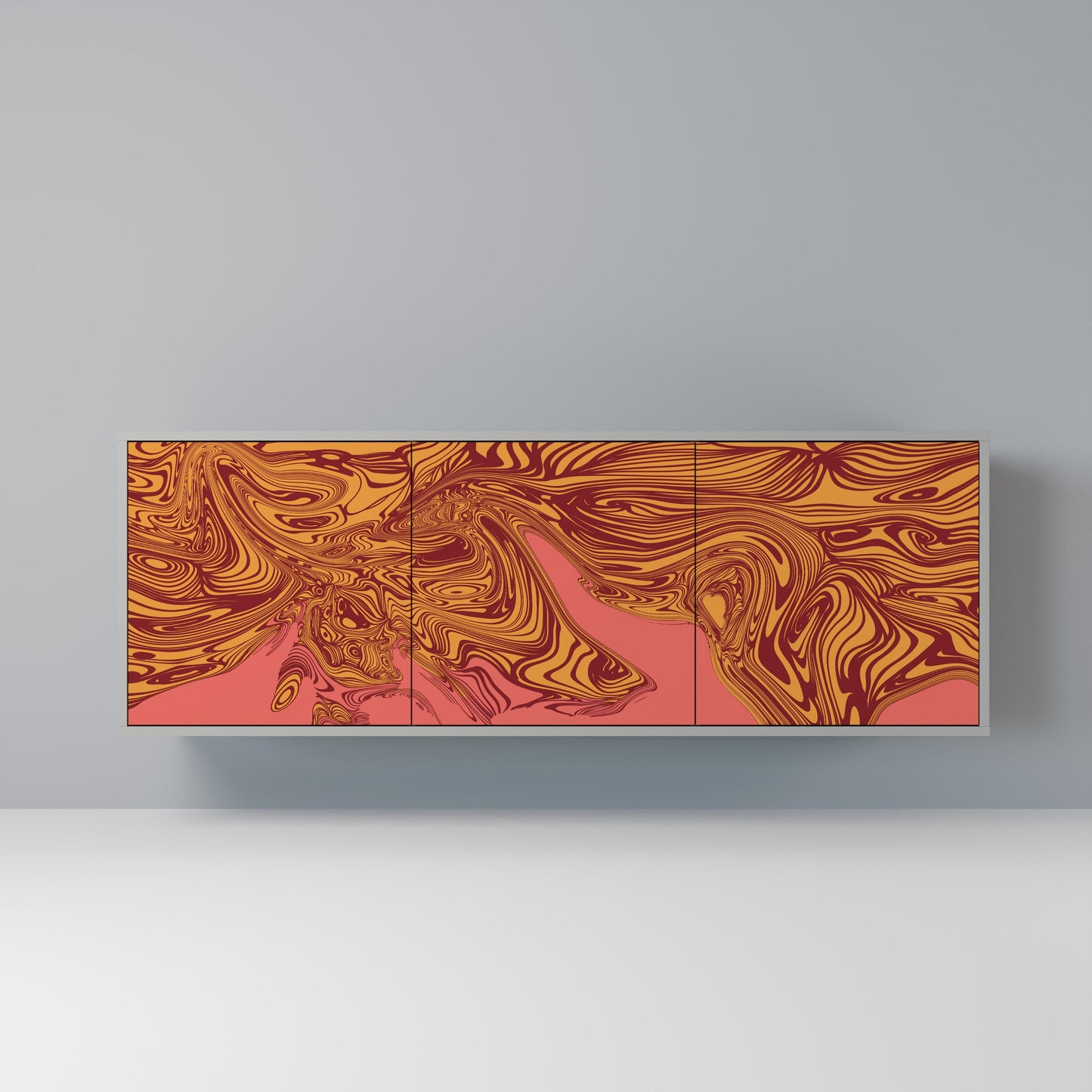 FLOATING THOUGHTS 3-Door Sideboard in Grey Finish