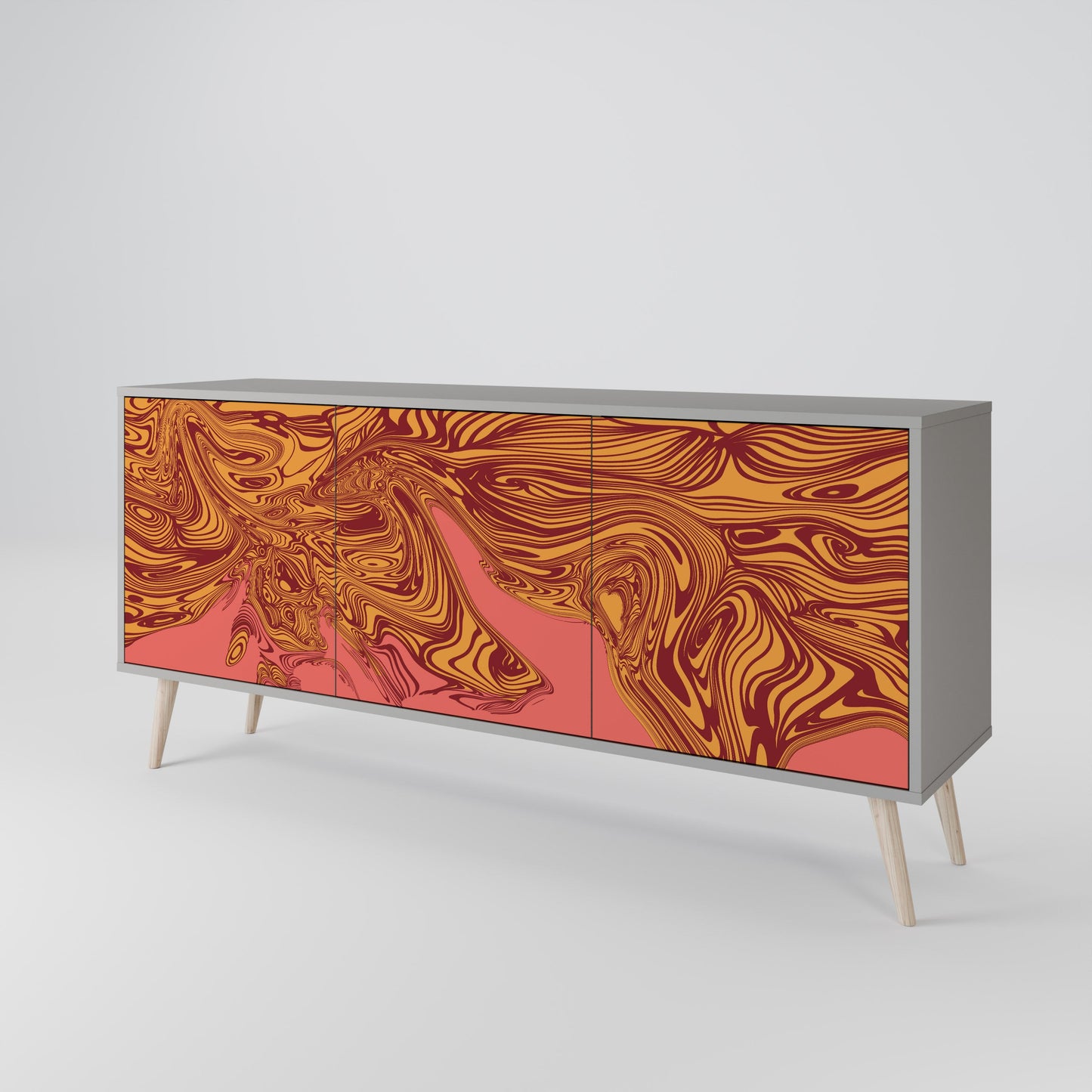 FLOATING THOUGHTS 3-Door Sideboard in Grey Finish