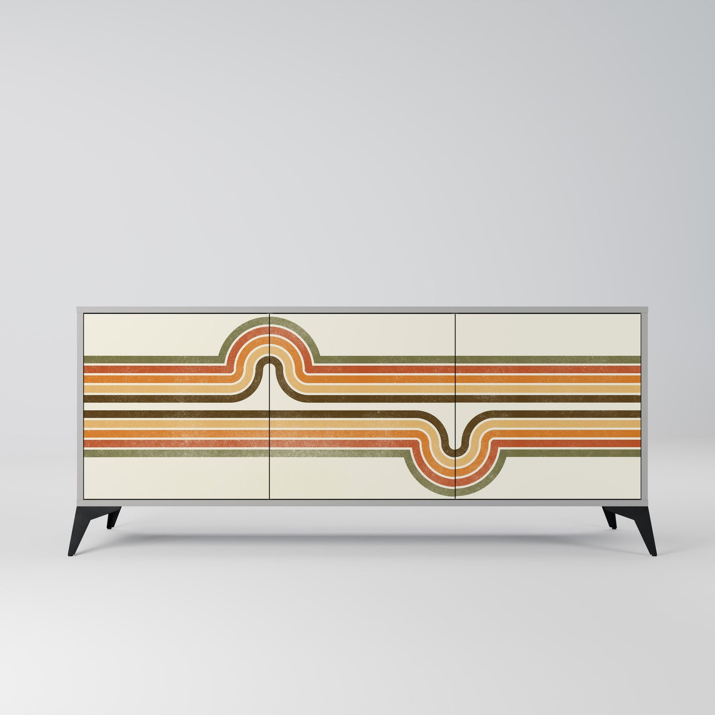 EXCEPTIONAL STREAM 3-Door Sideboard in Grey Finish
