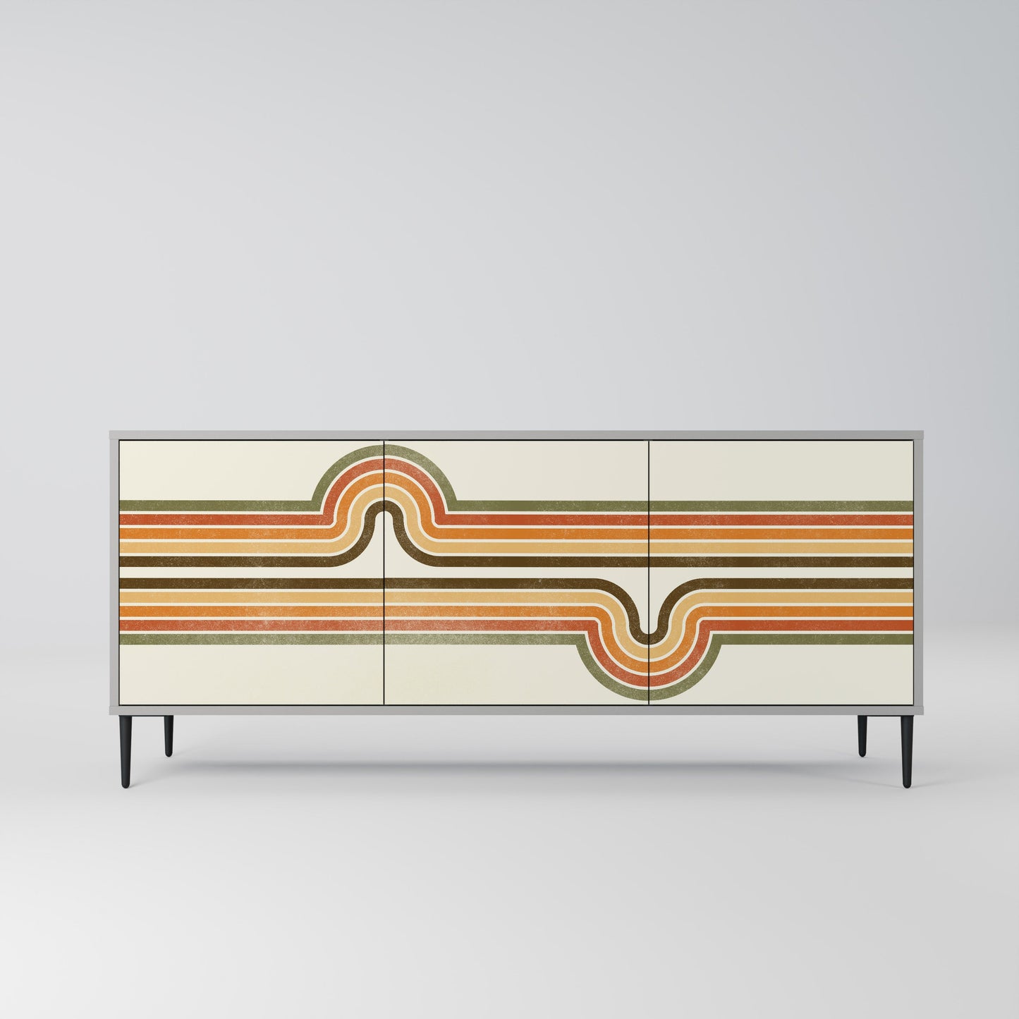 EXCEPTIONAL STREAM 3-Door Sideboard in Grey Finish