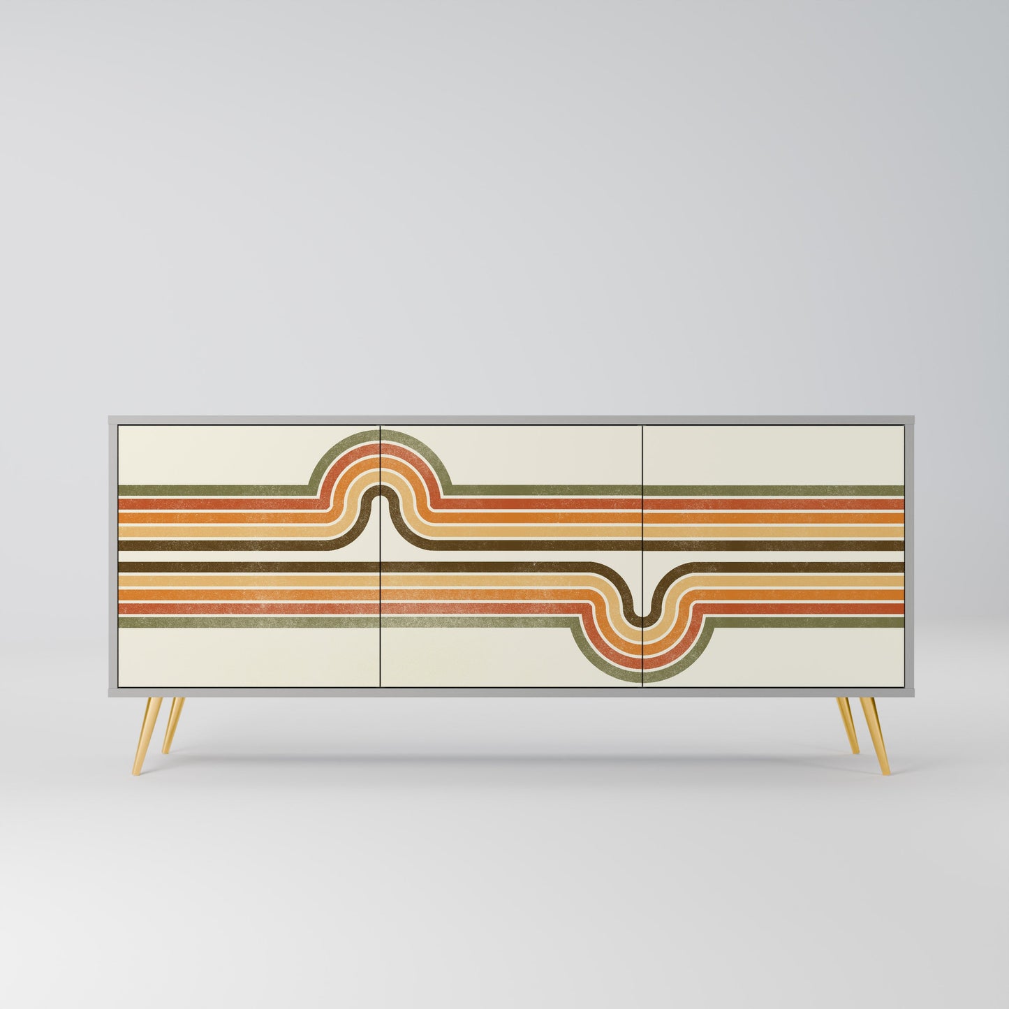 EXCEPTIONAL STREAM 3-Door Sideboard in Grey Finish