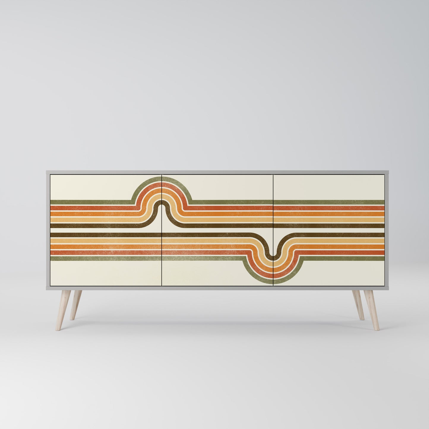 EXCEPTIONAL STREAM 3-Door Sideboard in Grey Finish