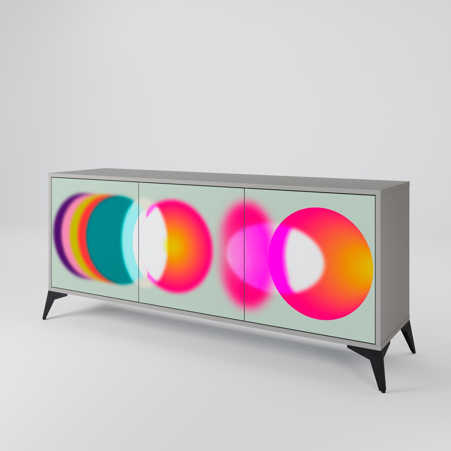 SYMPHONY OF COLORS 3-Door Sideboard in Grey Finish